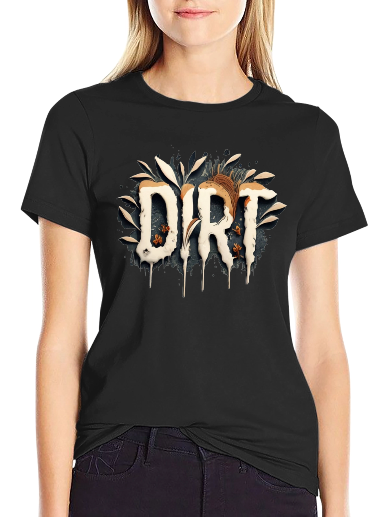 Dirt Graphic Print Black T-Shirt