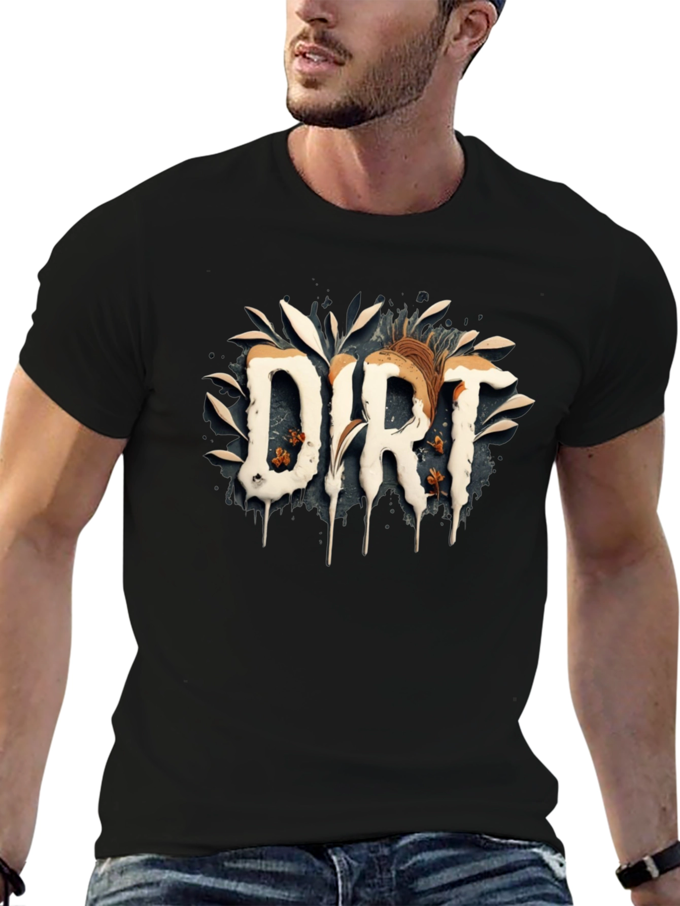 Dirt Graphic Print Black T-Shirt