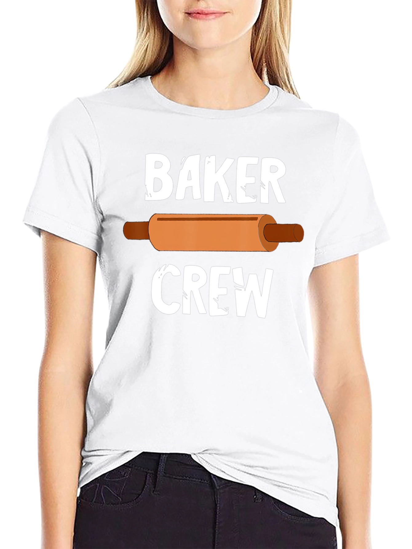 Baker Crew T-Shirt - Rolling Pin Design