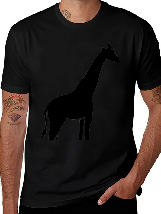 Giraffe Silhouette Graphic Tee - Black
