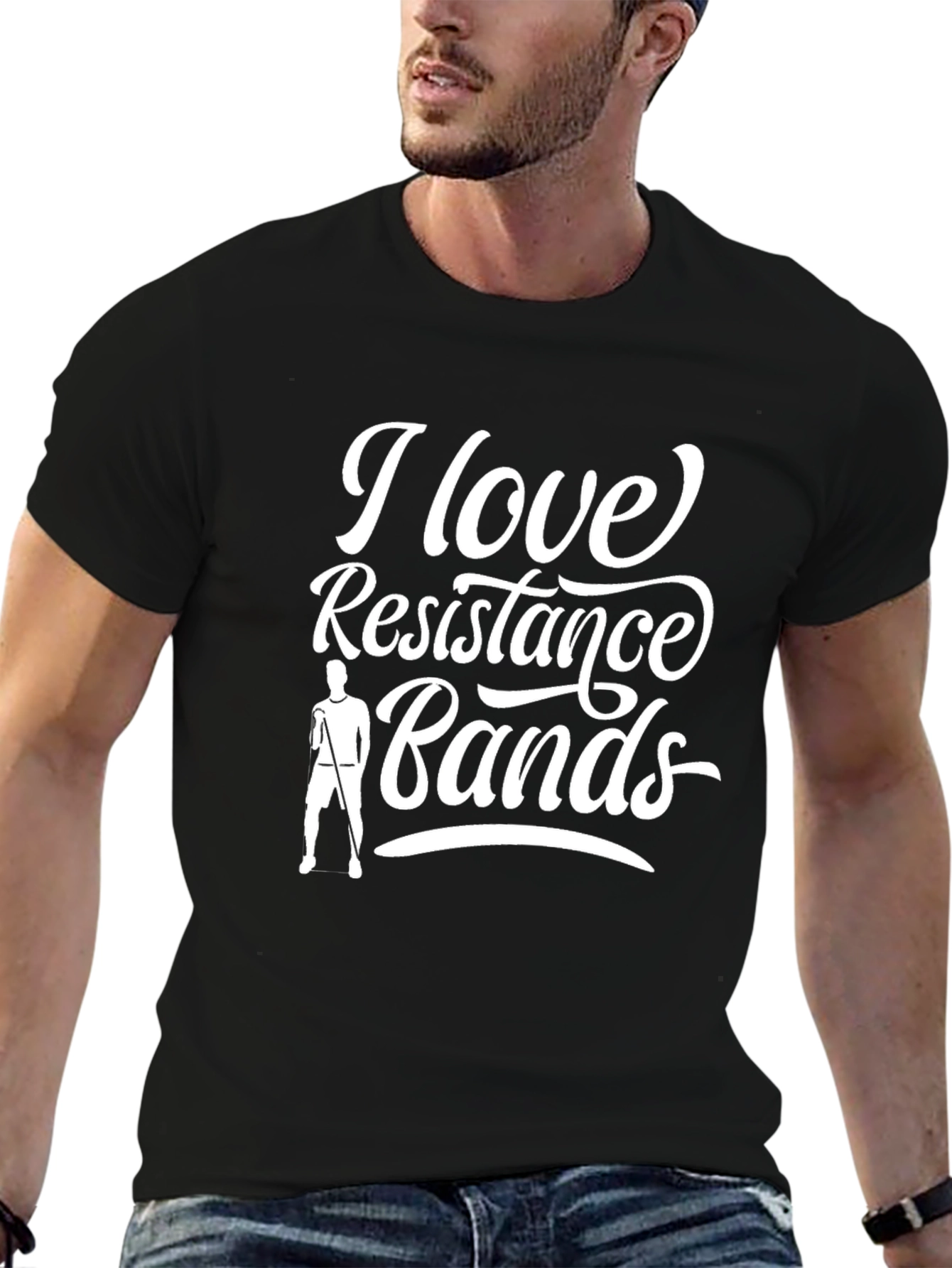 I Love Resistance Bands Graphic Tee - Black