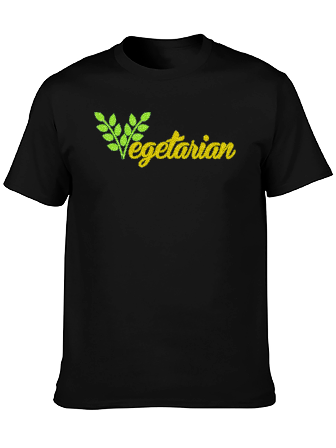 Vegetarian T-Shirt - Black Cotton Tee