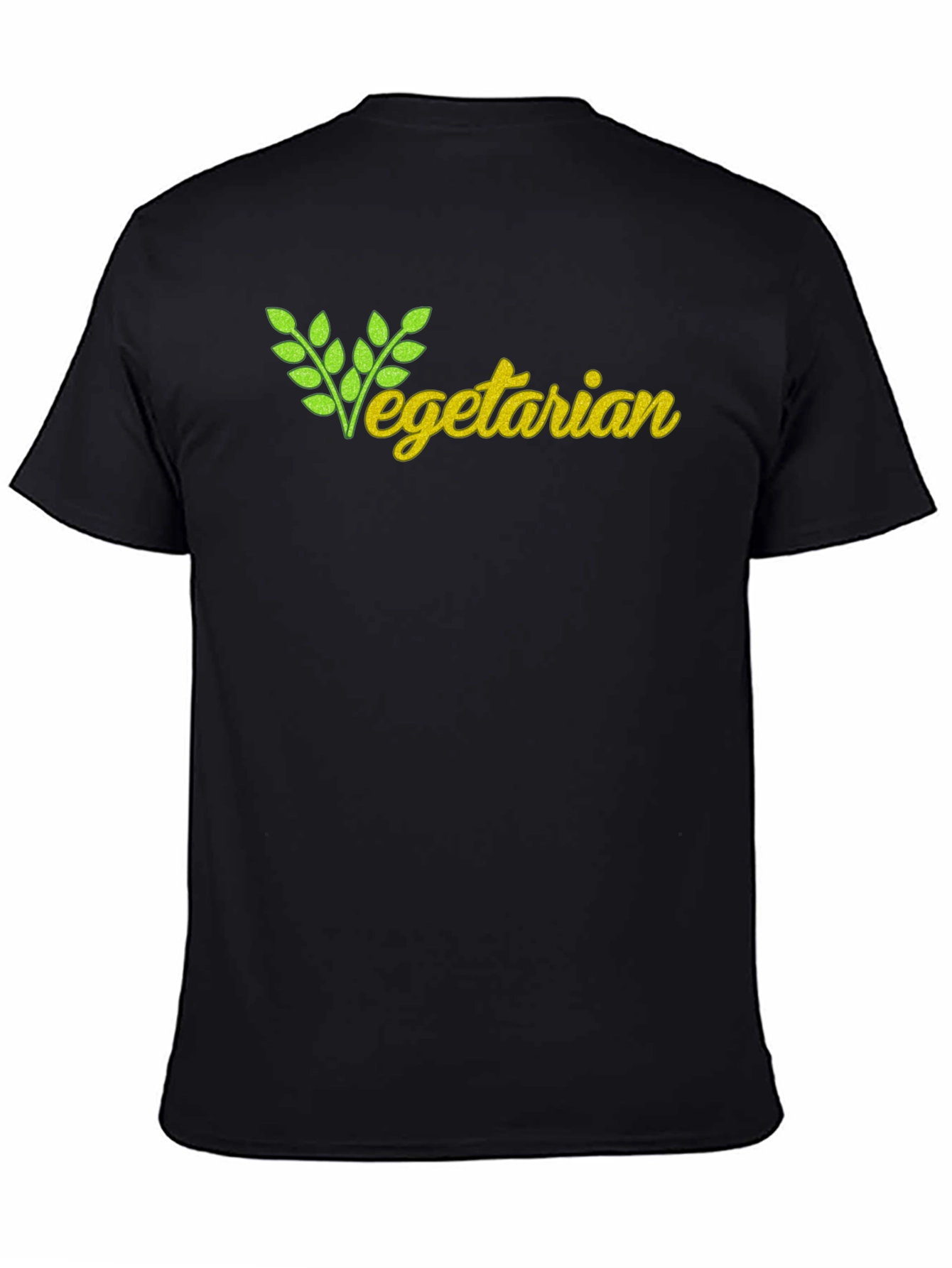 Vegetarian T-Shirt - Black Cotton Tee