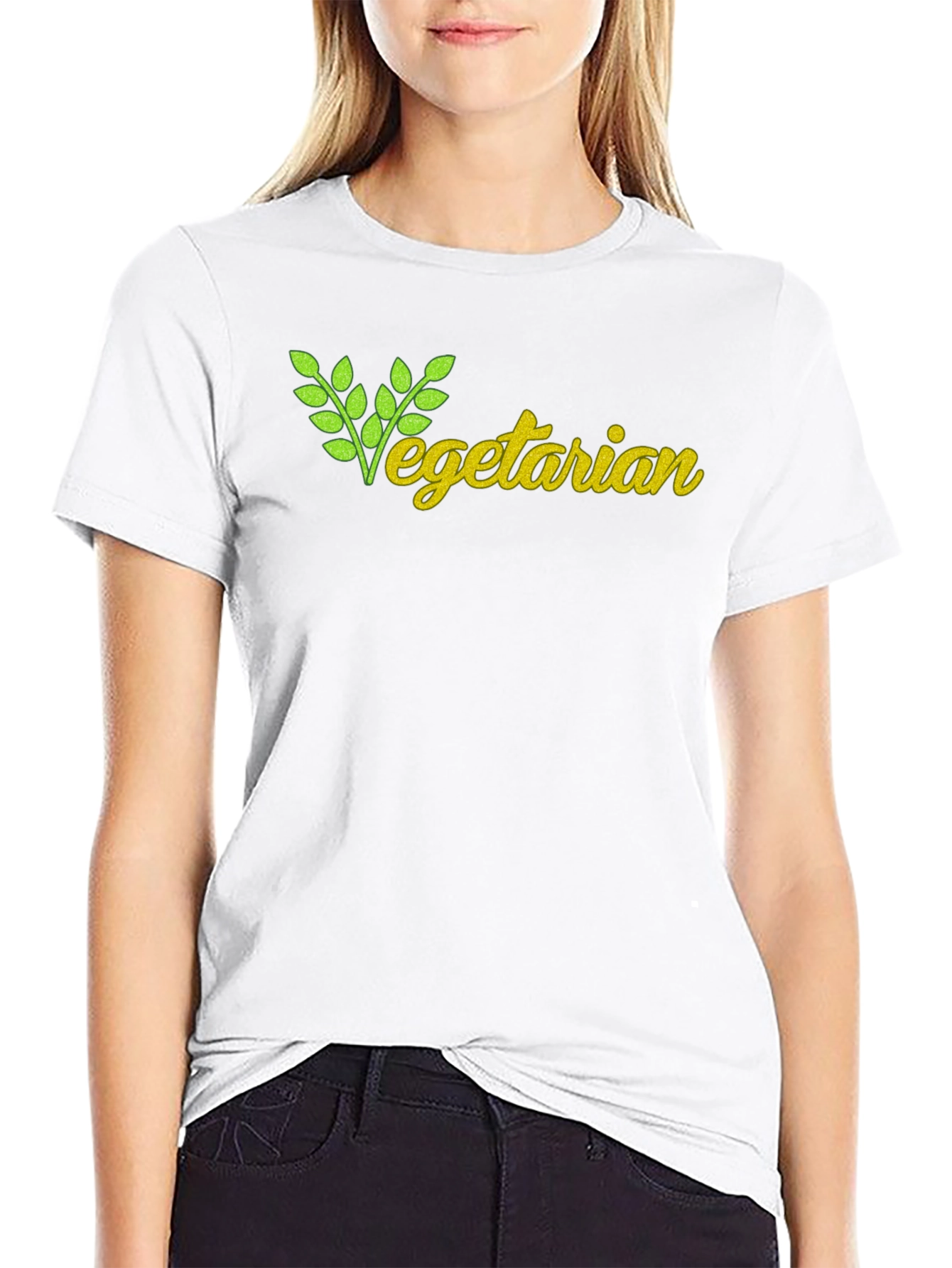 Vegetarian T-Shirt - Black Cotton Tee
