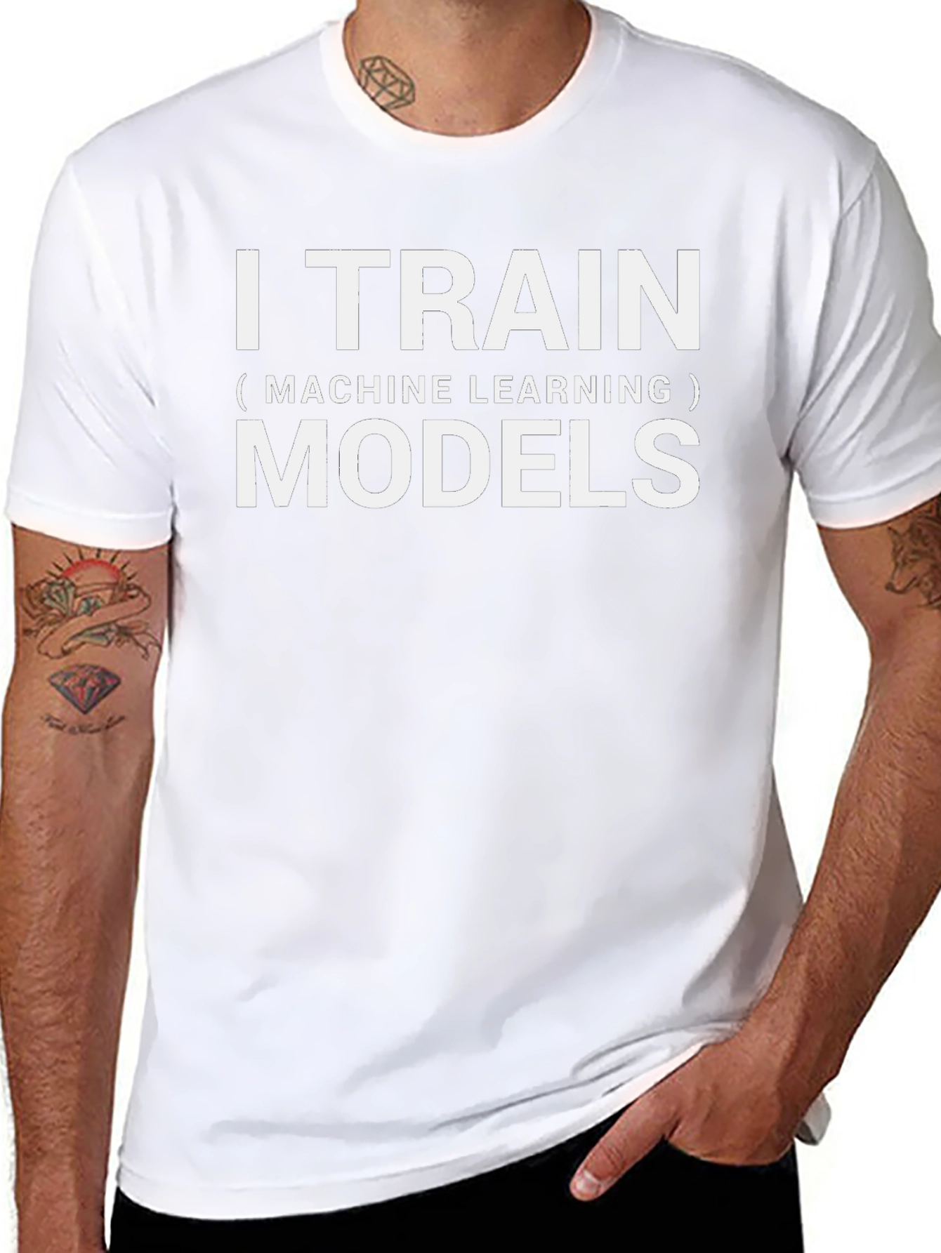 I Train Machine Learning Models Black T-Shirt