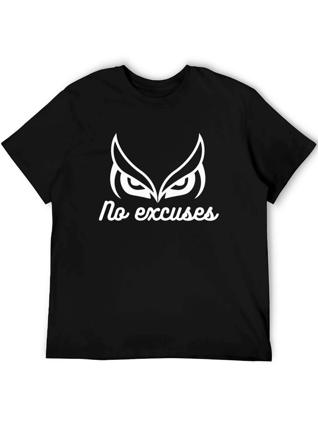 No Excuses Owl Graphic Tee - Black