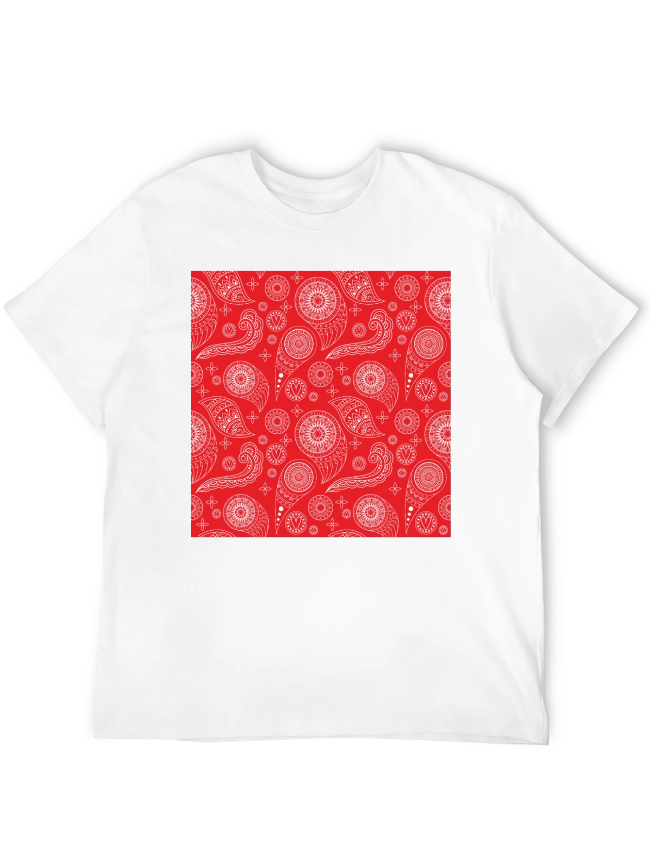 Red Bandana Pattern Tee - Classic Style