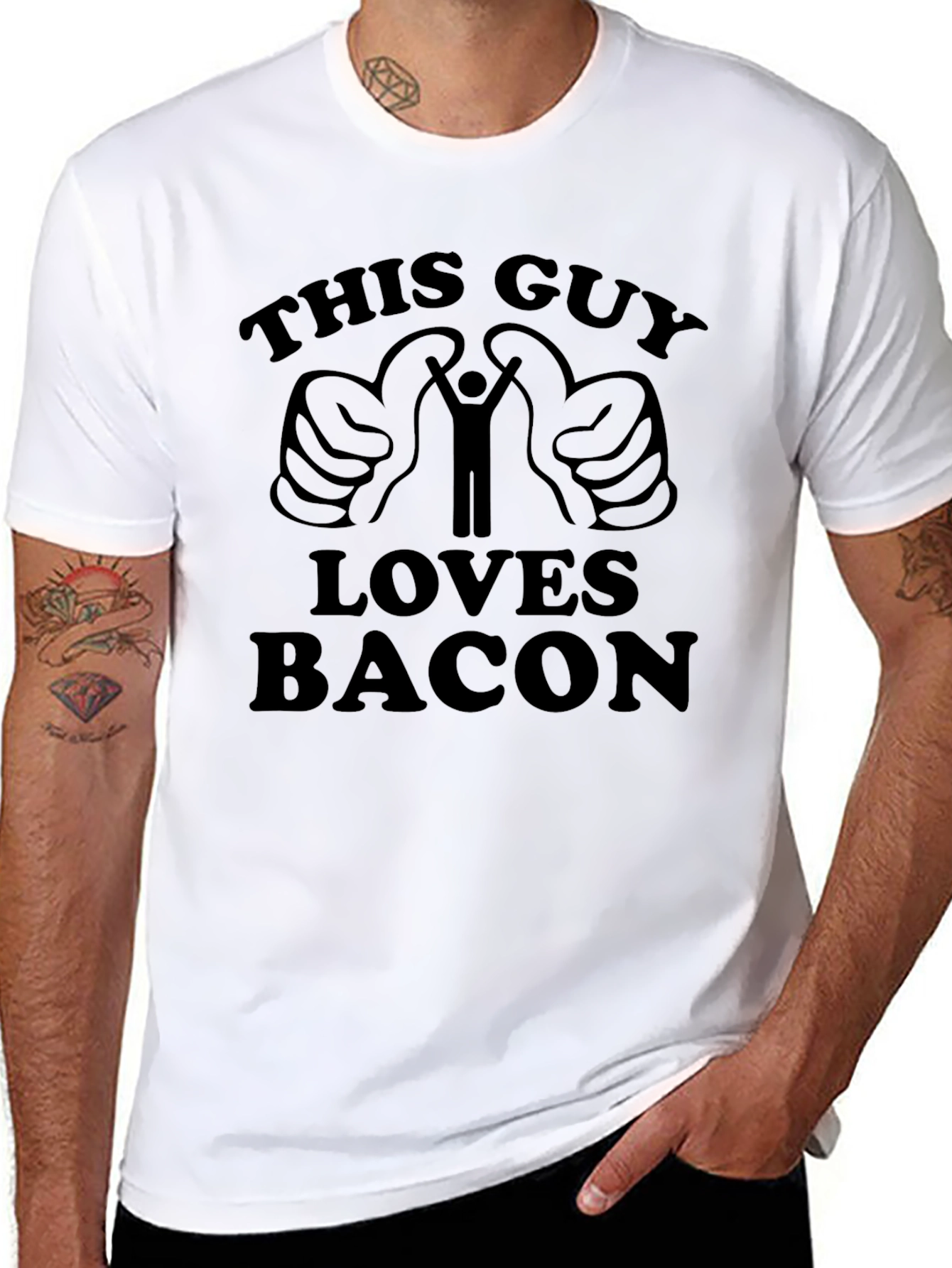 This Guy Loves Bacon T-Shirt - Funny Graphic Tee