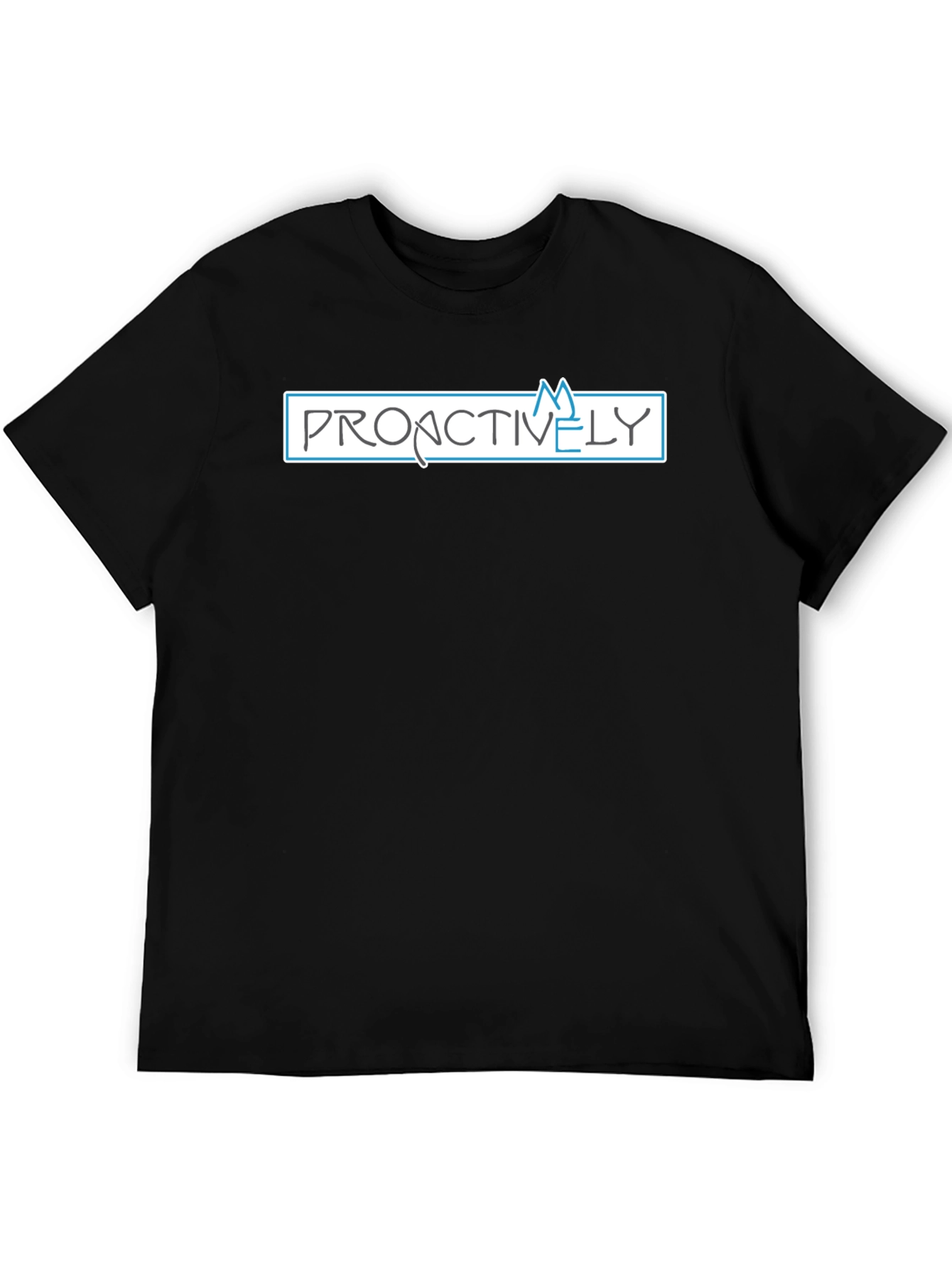 Proactively Graphic Tee - Black Cotton T-Shirt