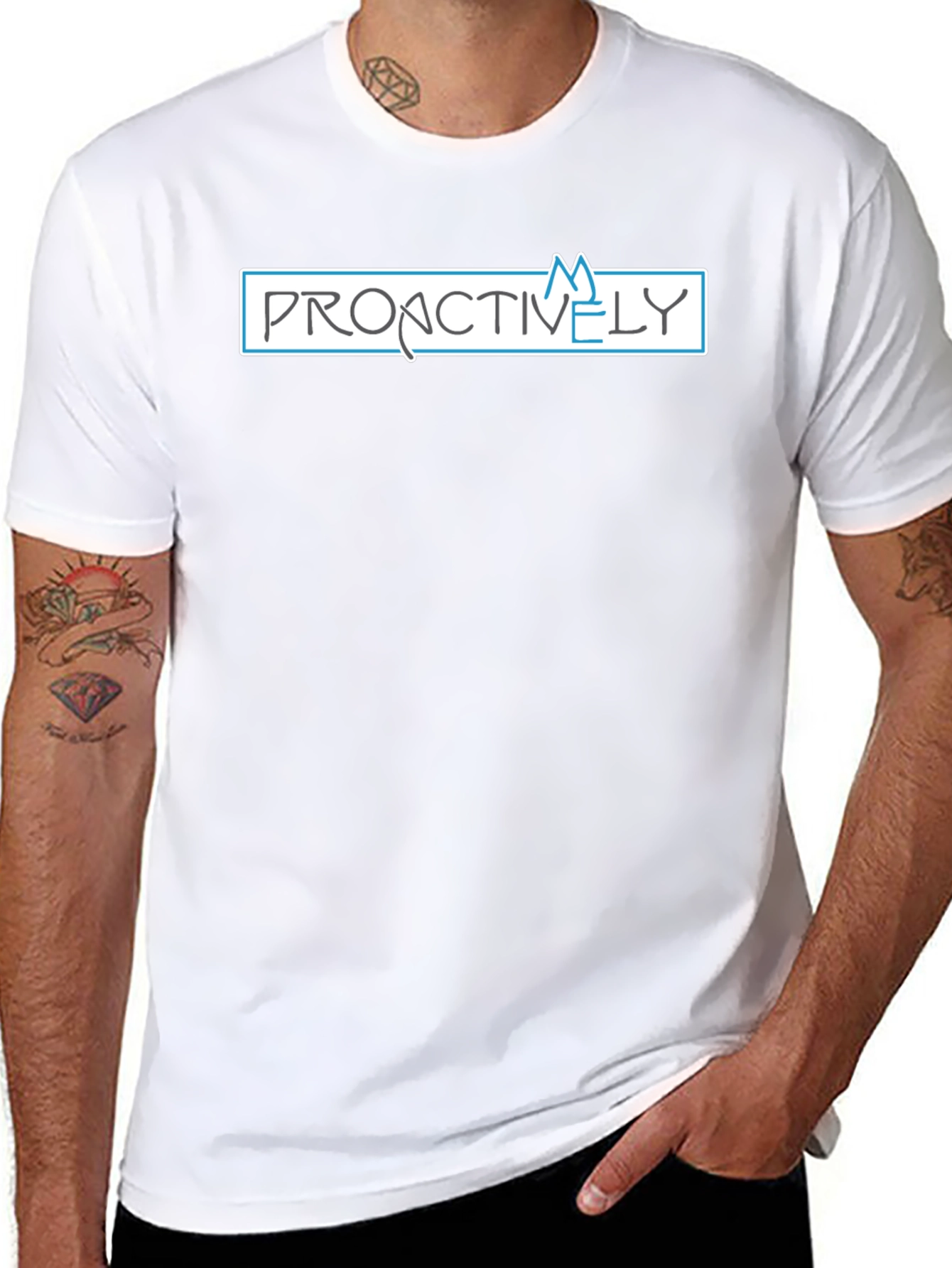 Proactively Graphic Tee - Black Cotton T-Shirt