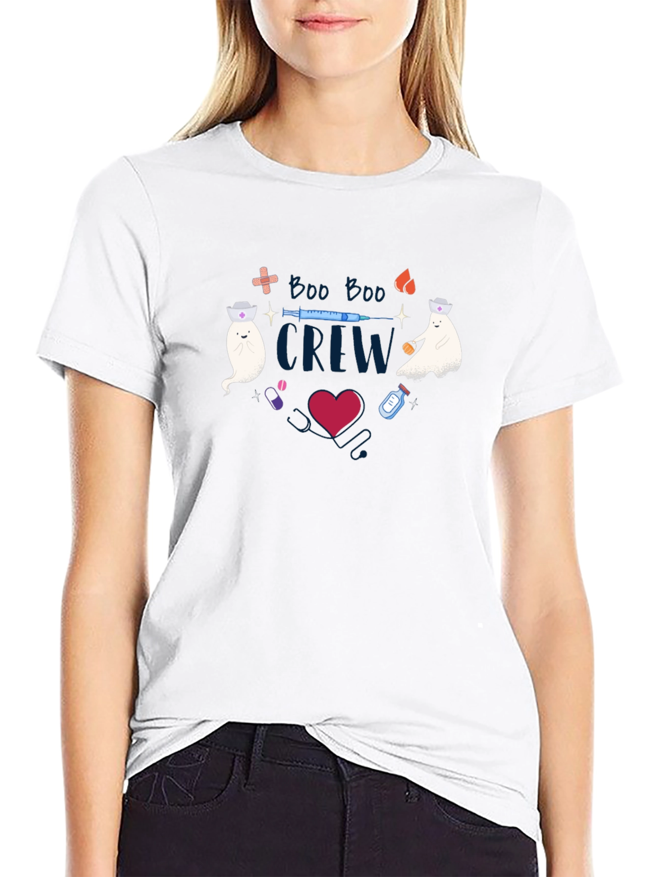 Boo Boo Crew Graphic Tee - Halloween Nurse Shirt