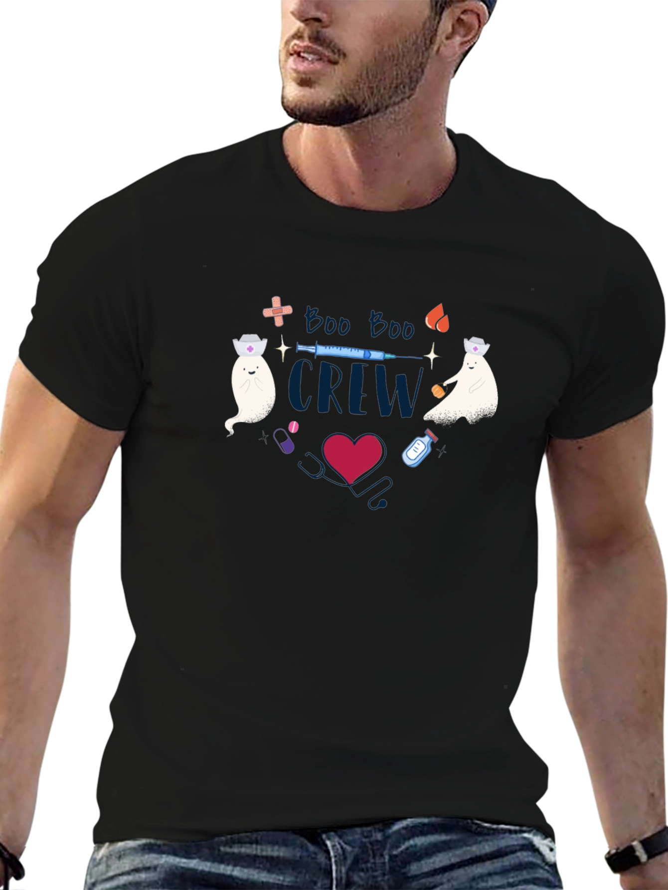 Boo Boo Crew Graphic Tee - Halloween Nurse Shirt