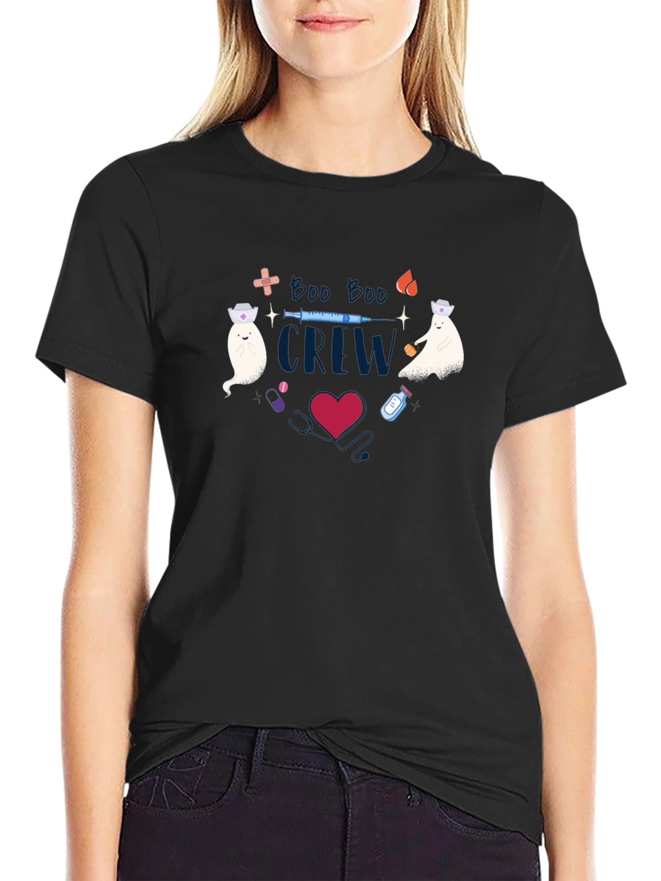 Boo Boo Crew Graphic Tee - Halloween Nurse Shirt