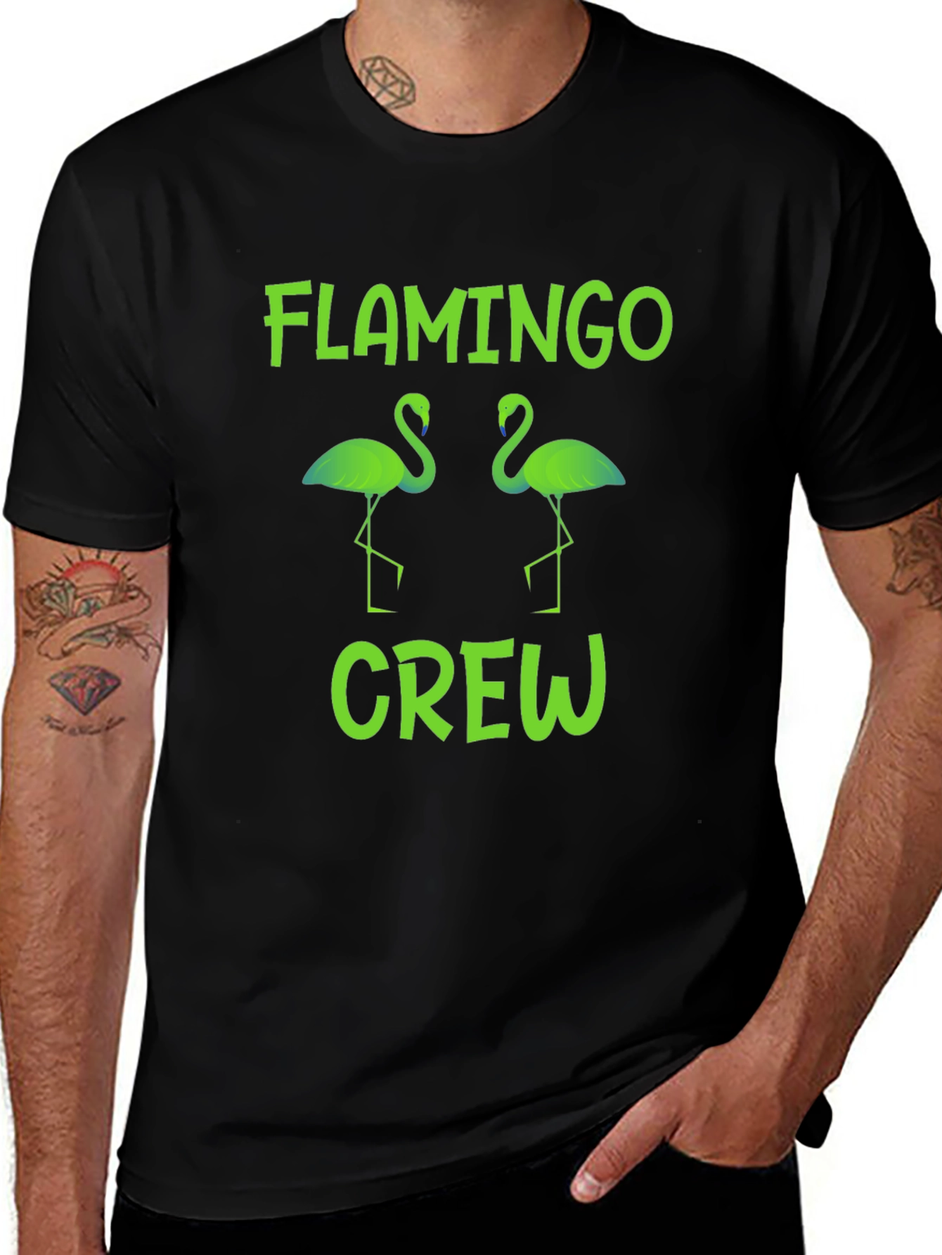 Flamingo Crew Graphic T-Shirt - Fun Summer Tee