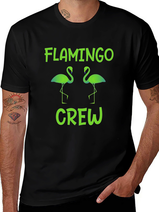 Flamingo Crew Graphic T-Shirt - Fun Summer Tee