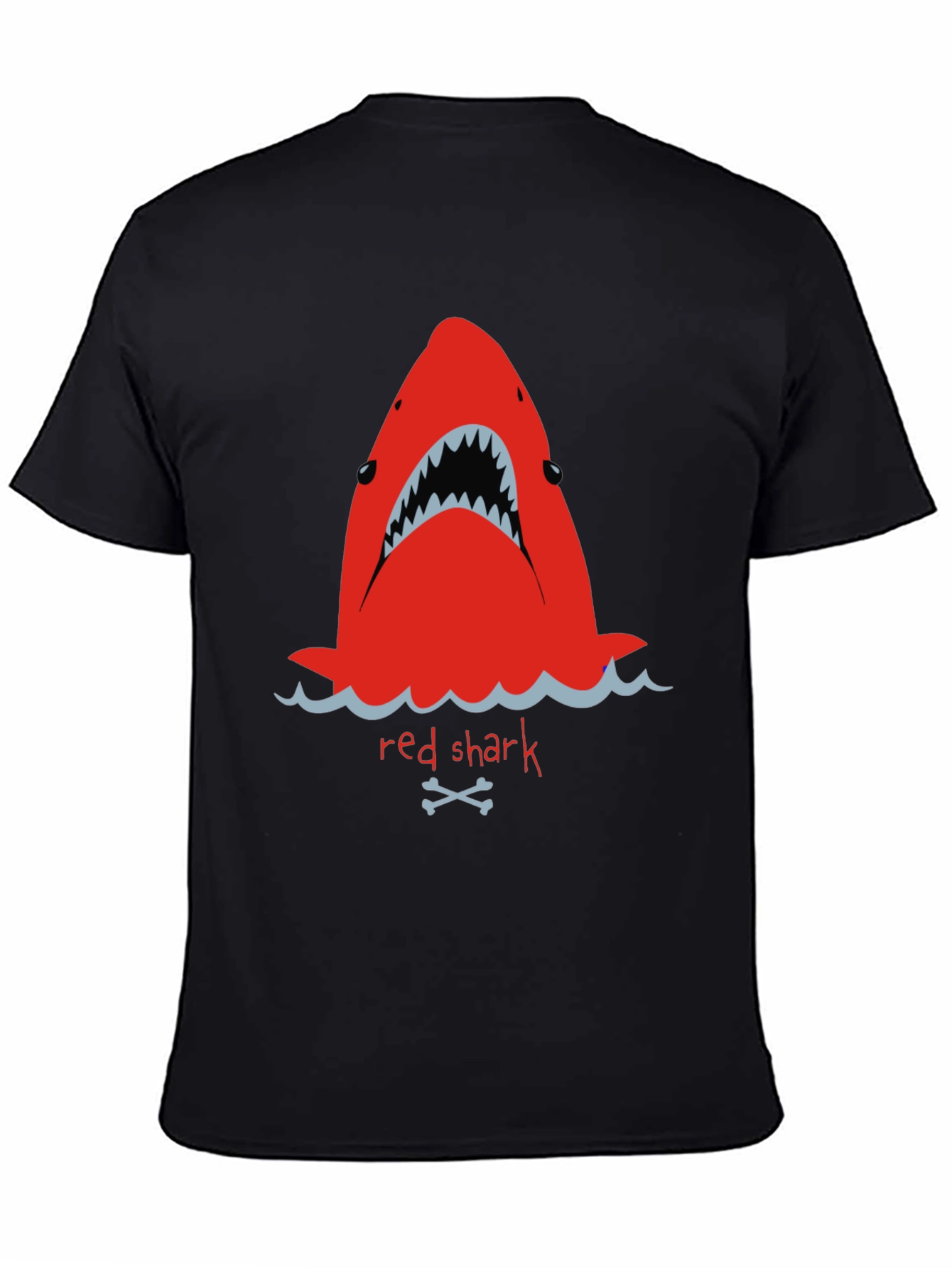 Red Shark Graphic Tee - Mens Black T-Shirt