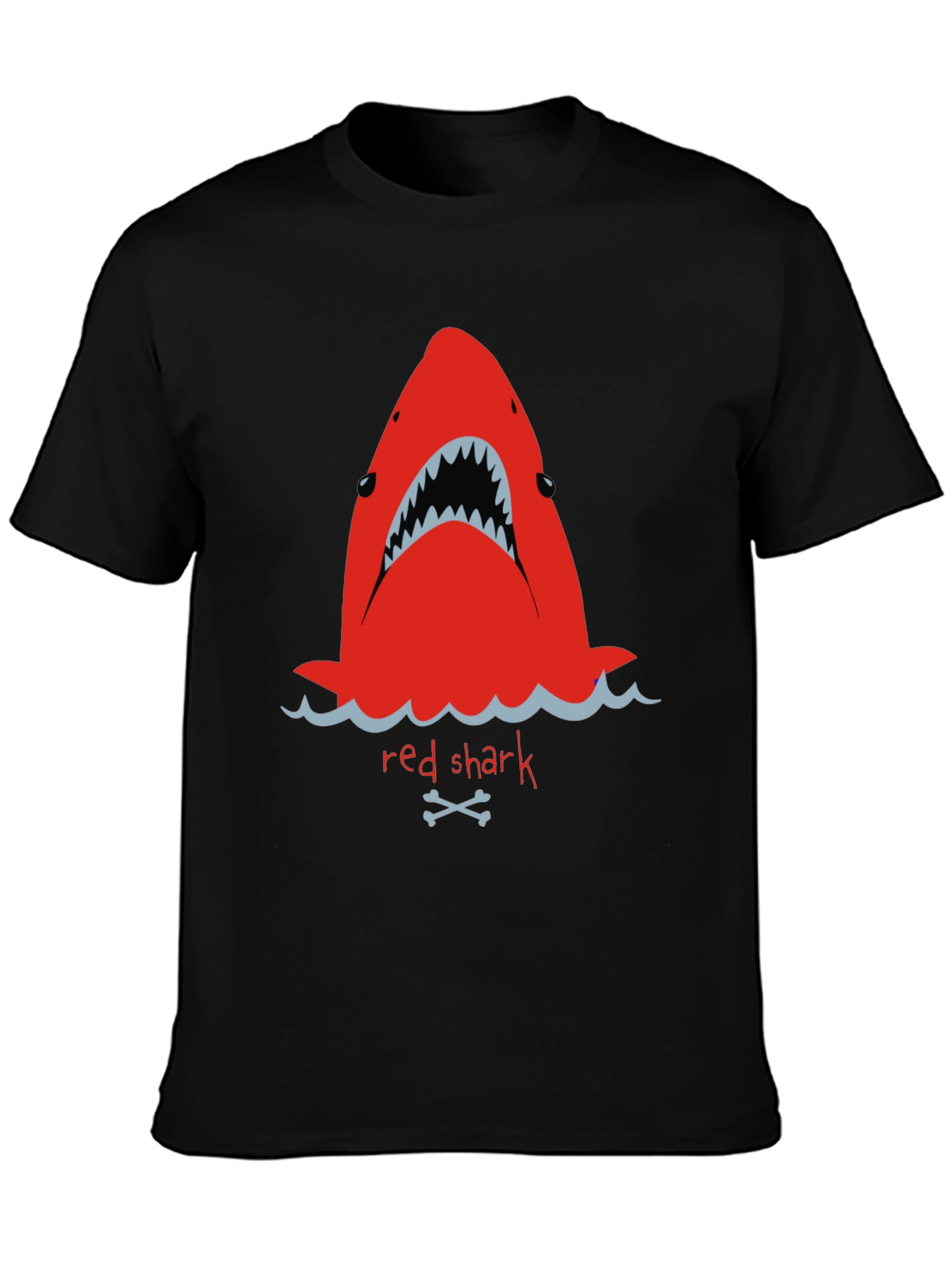 Red Shark Graphic Tee - Mens Black T-Shirt