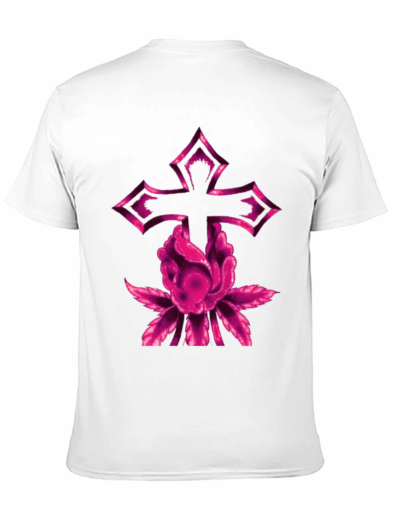 Floral Cross Graphic Tee - Modern Black T-Shirt