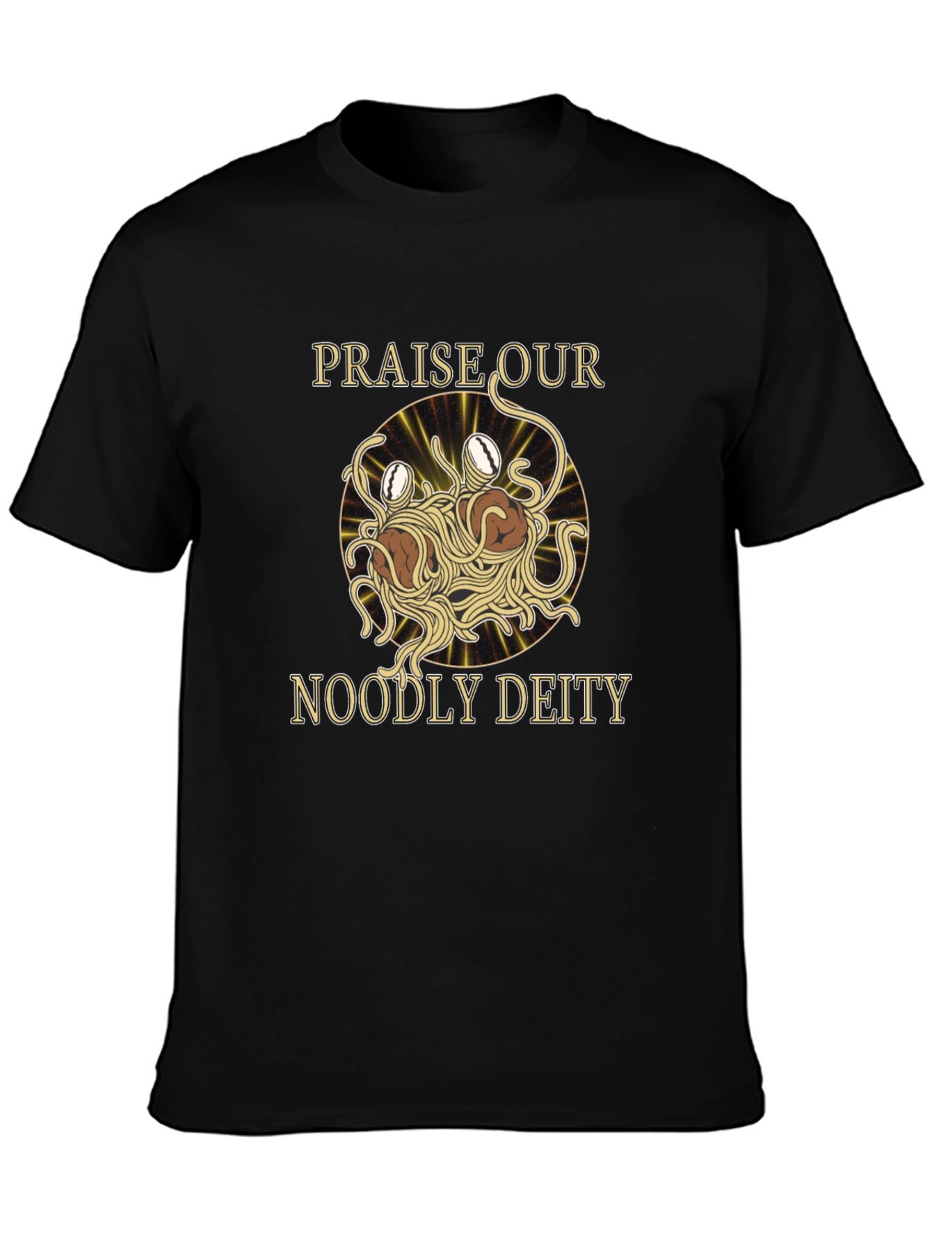 Noodly Deity T-Shirt - Funny Spaghetti Monster Graphic Tee