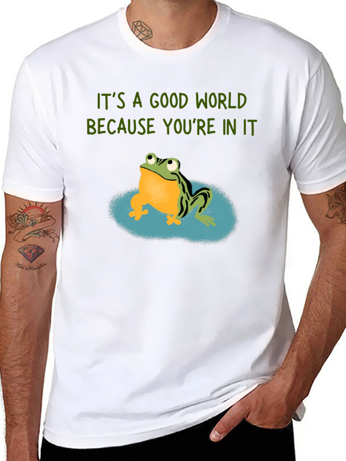 Frog Graphic Tee - Its A Good World