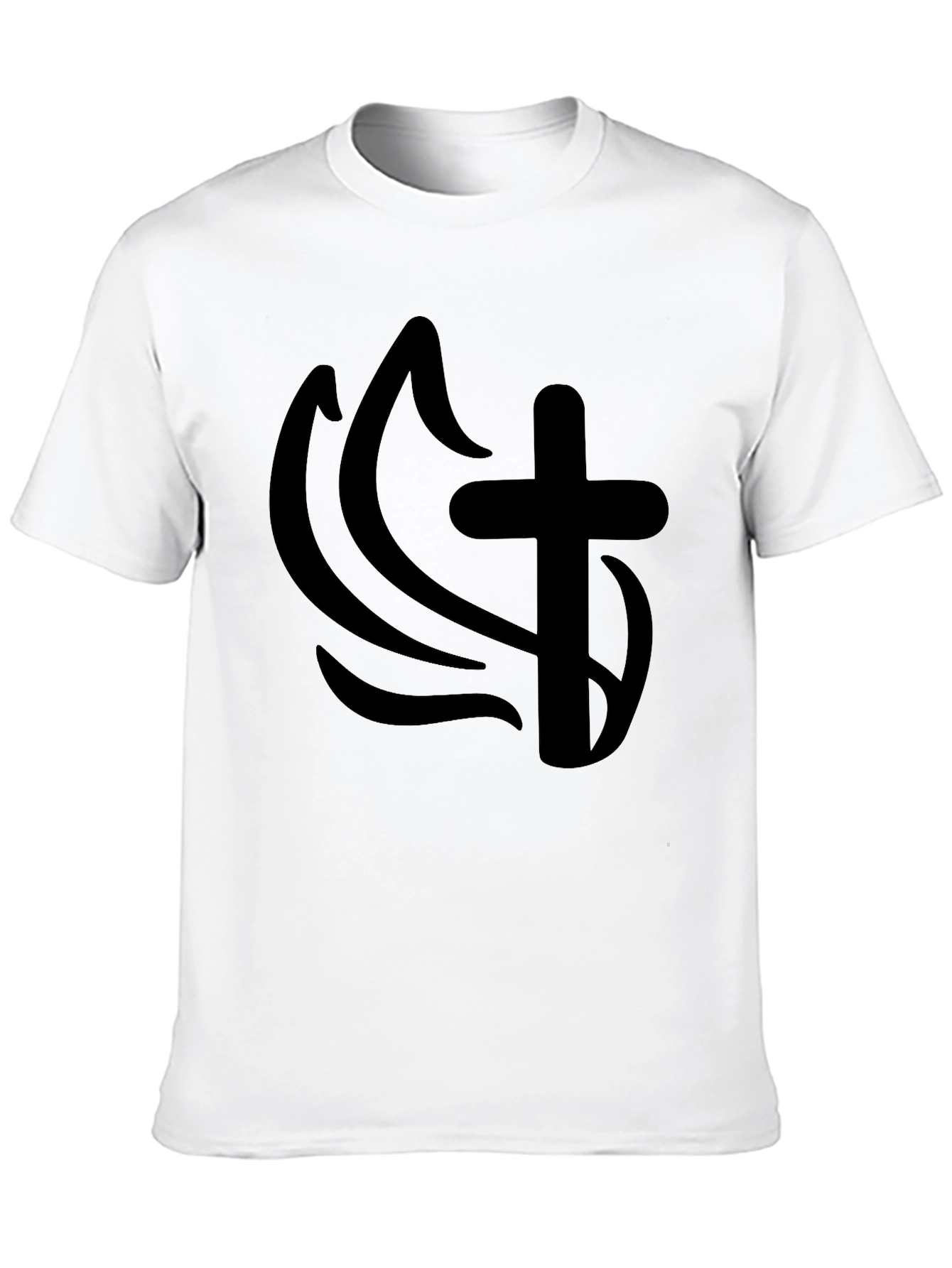 Cross & Flame Graphic T-Shirt - Mens Black Tee