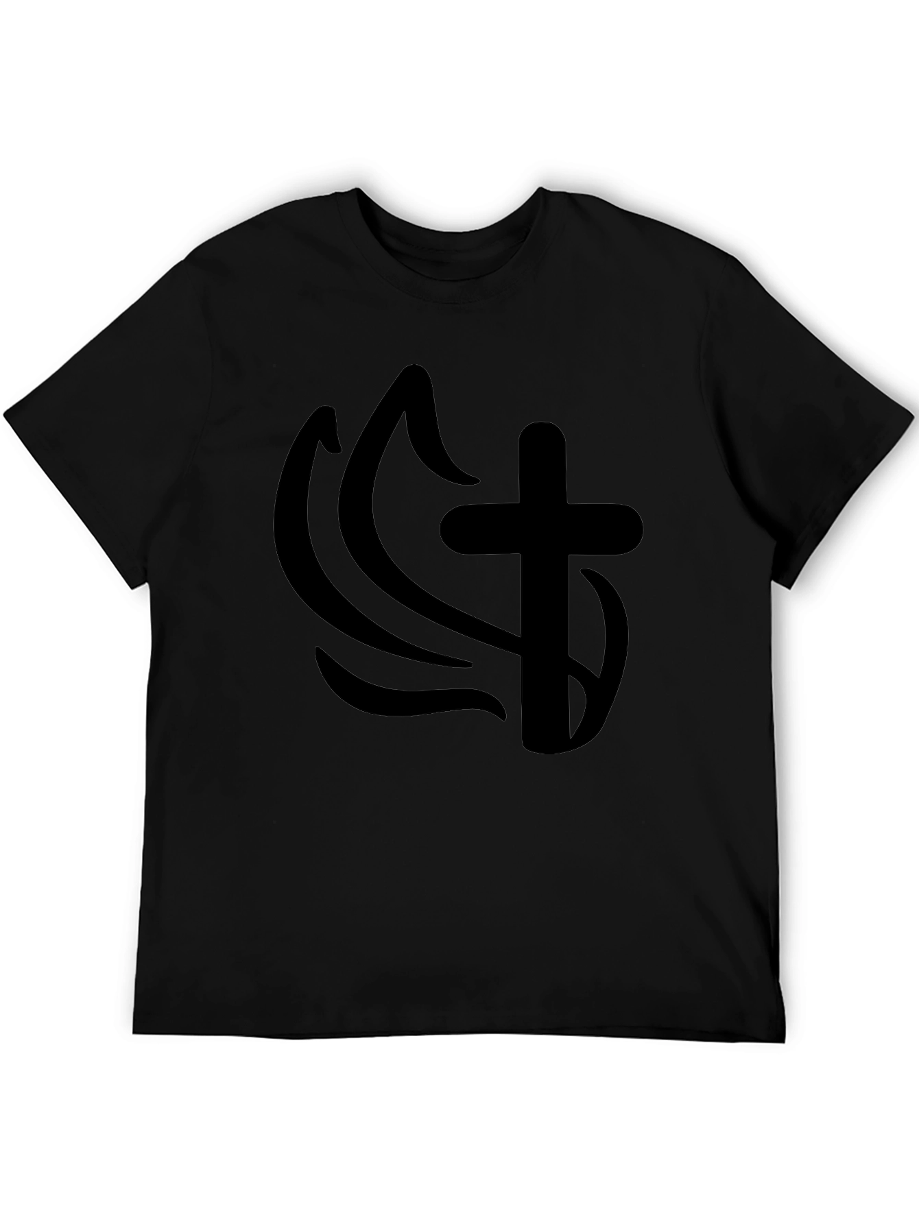 Cross & Flame Graphic T-Shirt - Mens Black Tee
