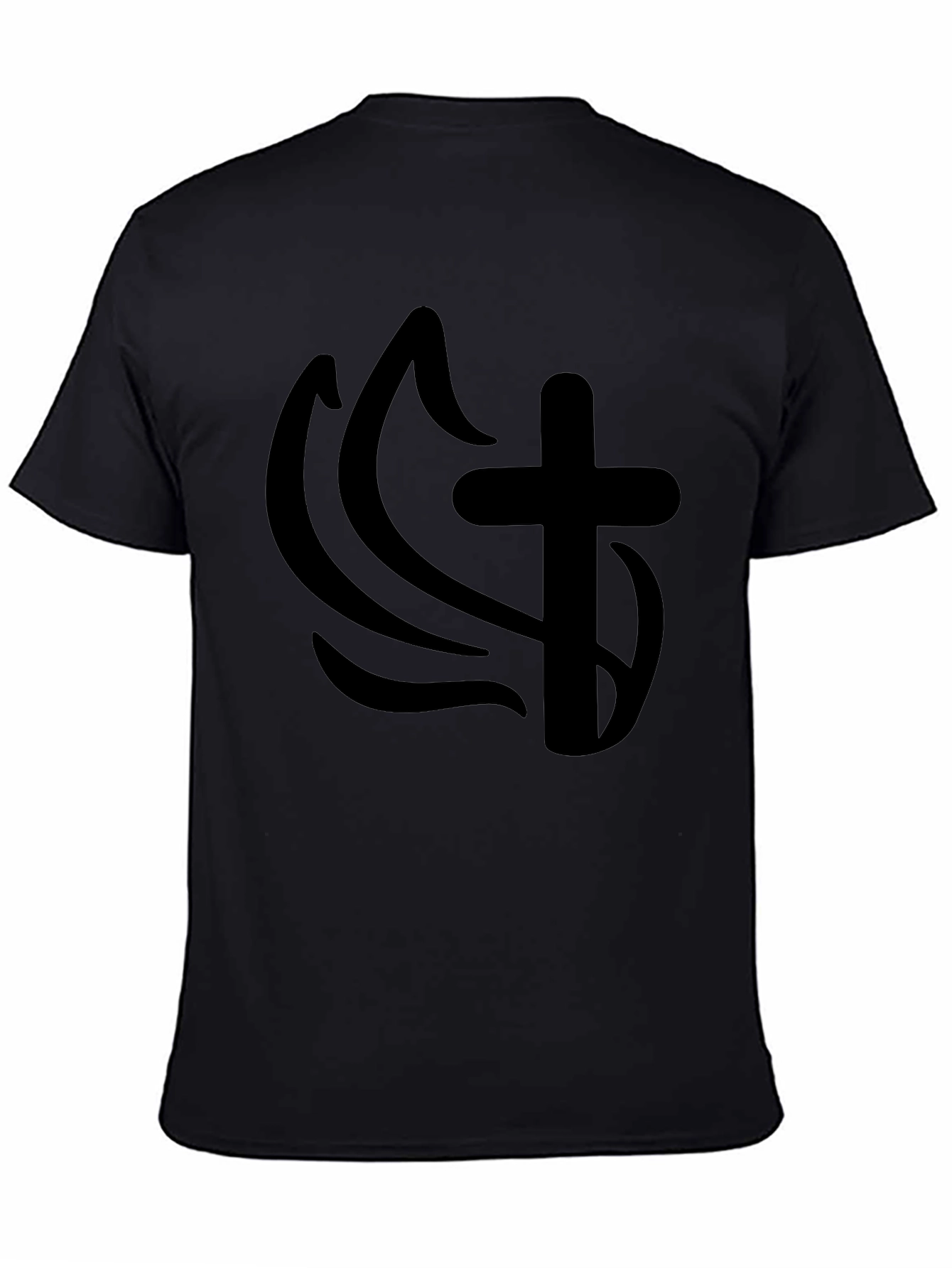 Cross & Flame Graphic T-Shirt - Mens Black Tee