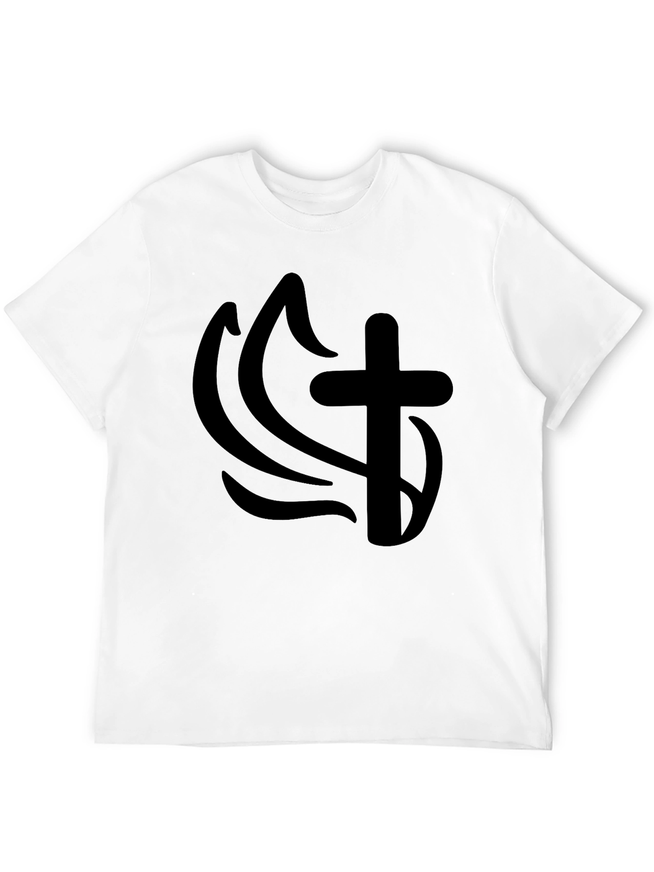 Cross & Flame Graphic T-Shirt - Mens Black Tee
