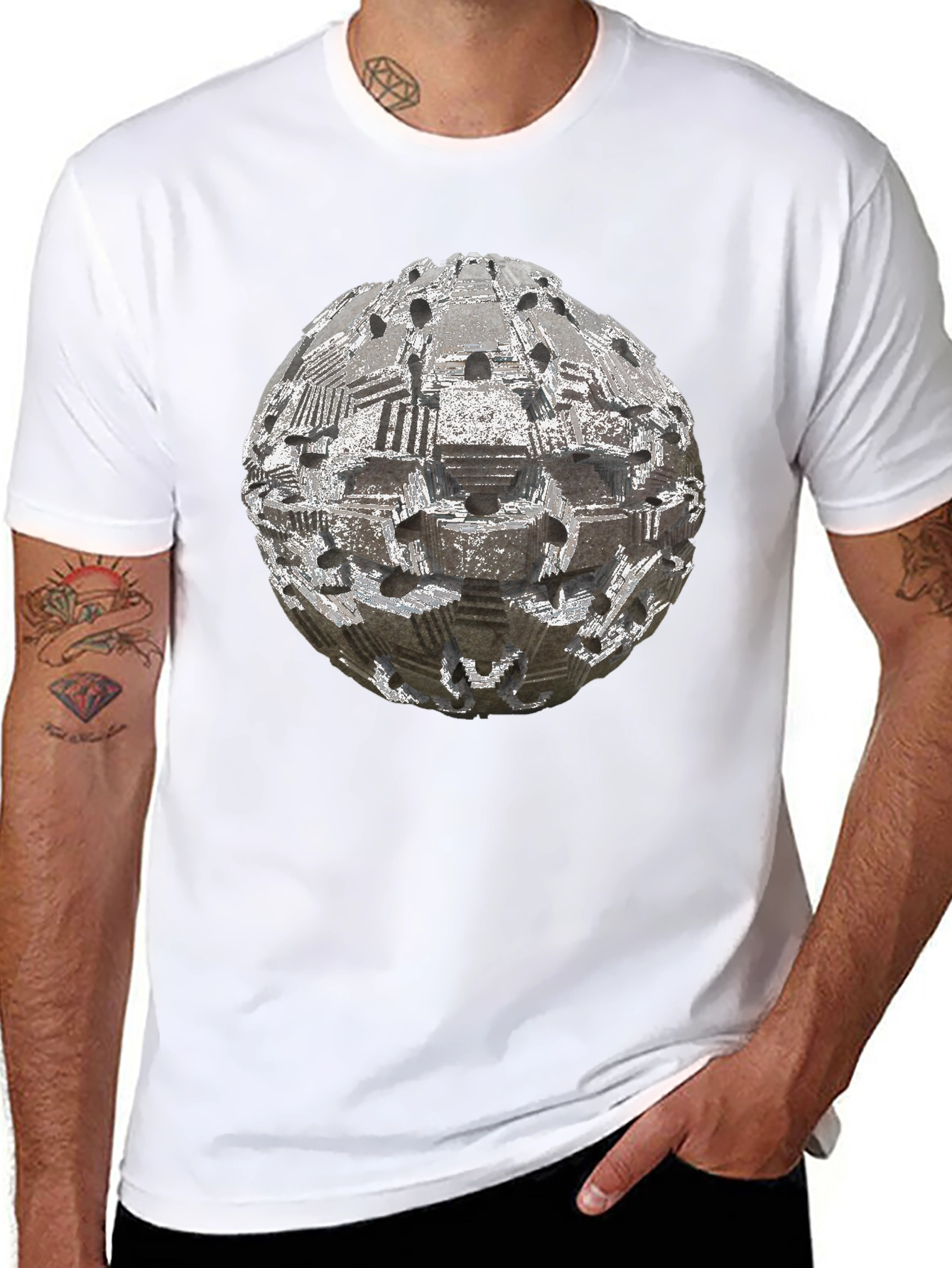 Abstract Sphere Graphic T-Shirt