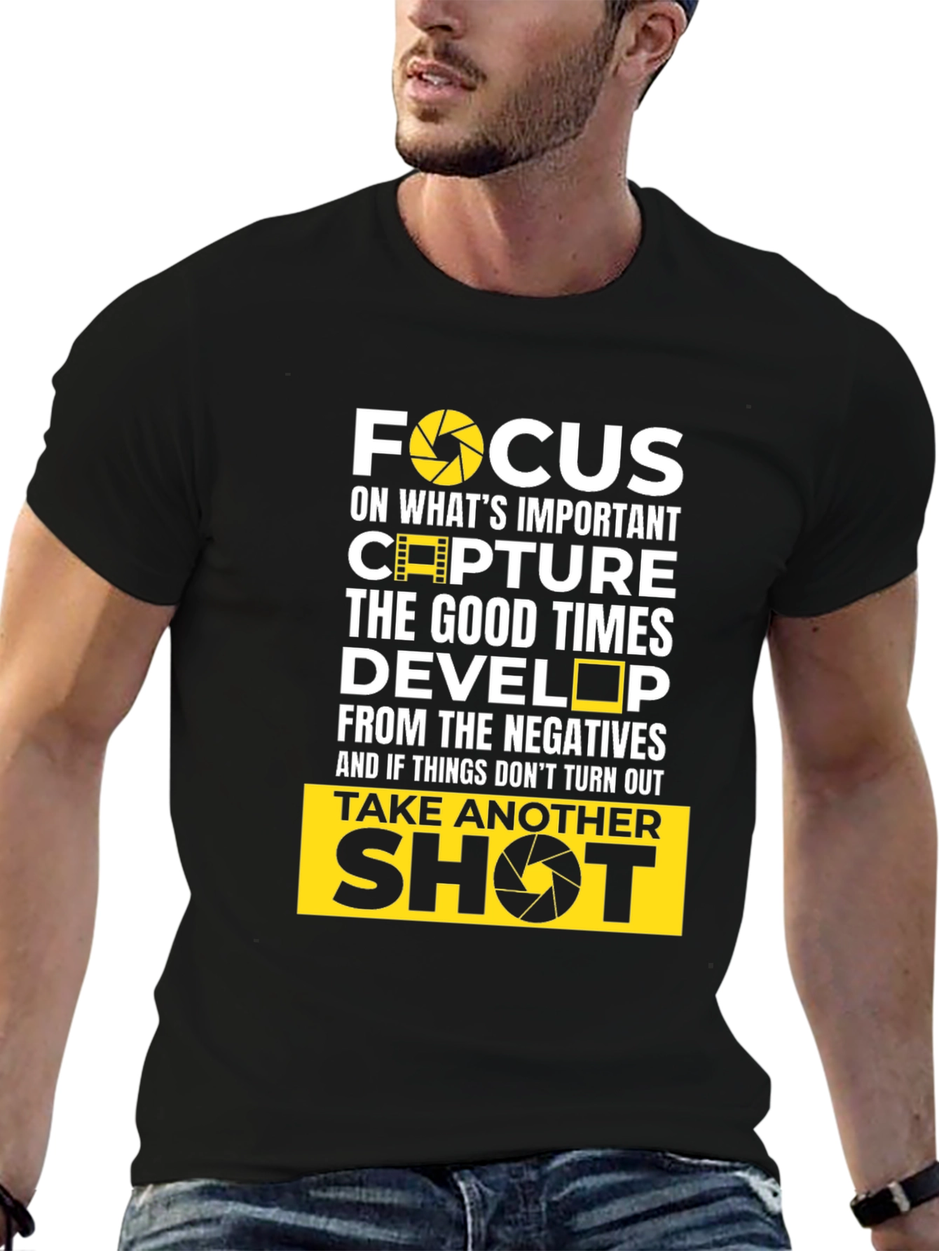 Focus Photographer Black T-Shirt