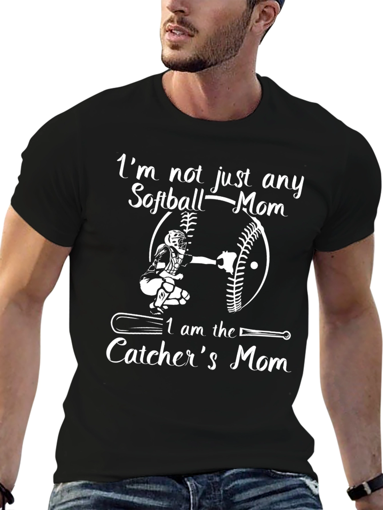 Softball Catchers Mom Graphic T-Shirt