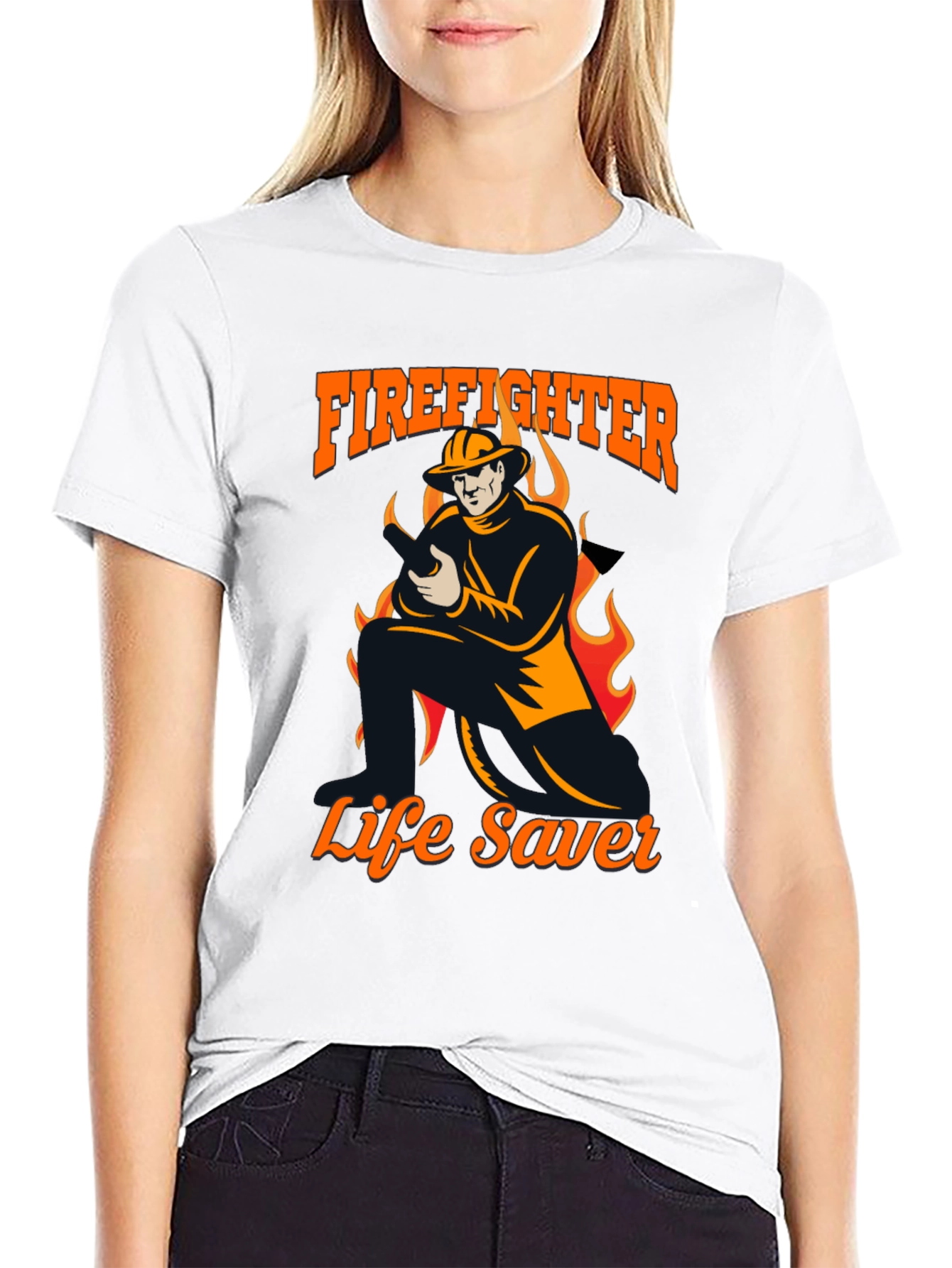 Firefighter Life Saver Graphic T-Shirt
