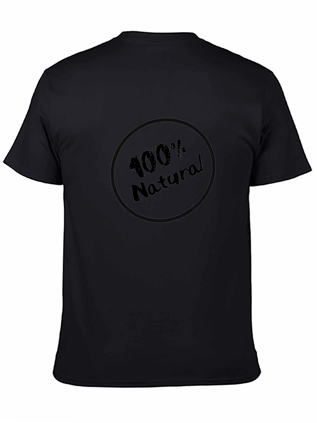 100% Natural Black Graphic Tee - Soft Comfort