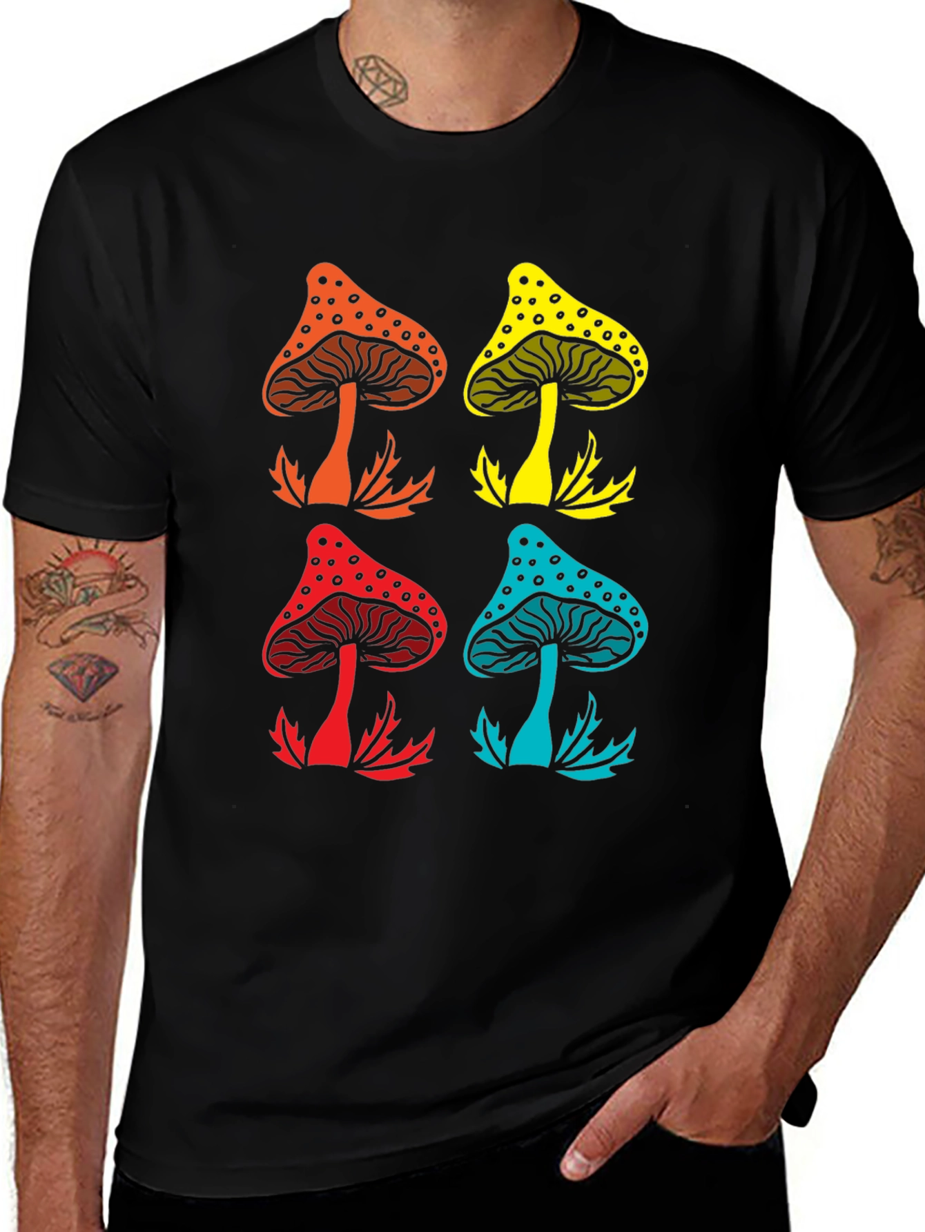 Psychedelic Mushroom Graphic Tee - Funky Style