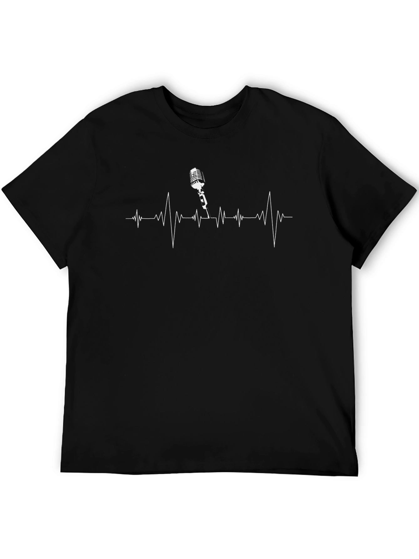 Microphone Heartbeat Black T-Shirt