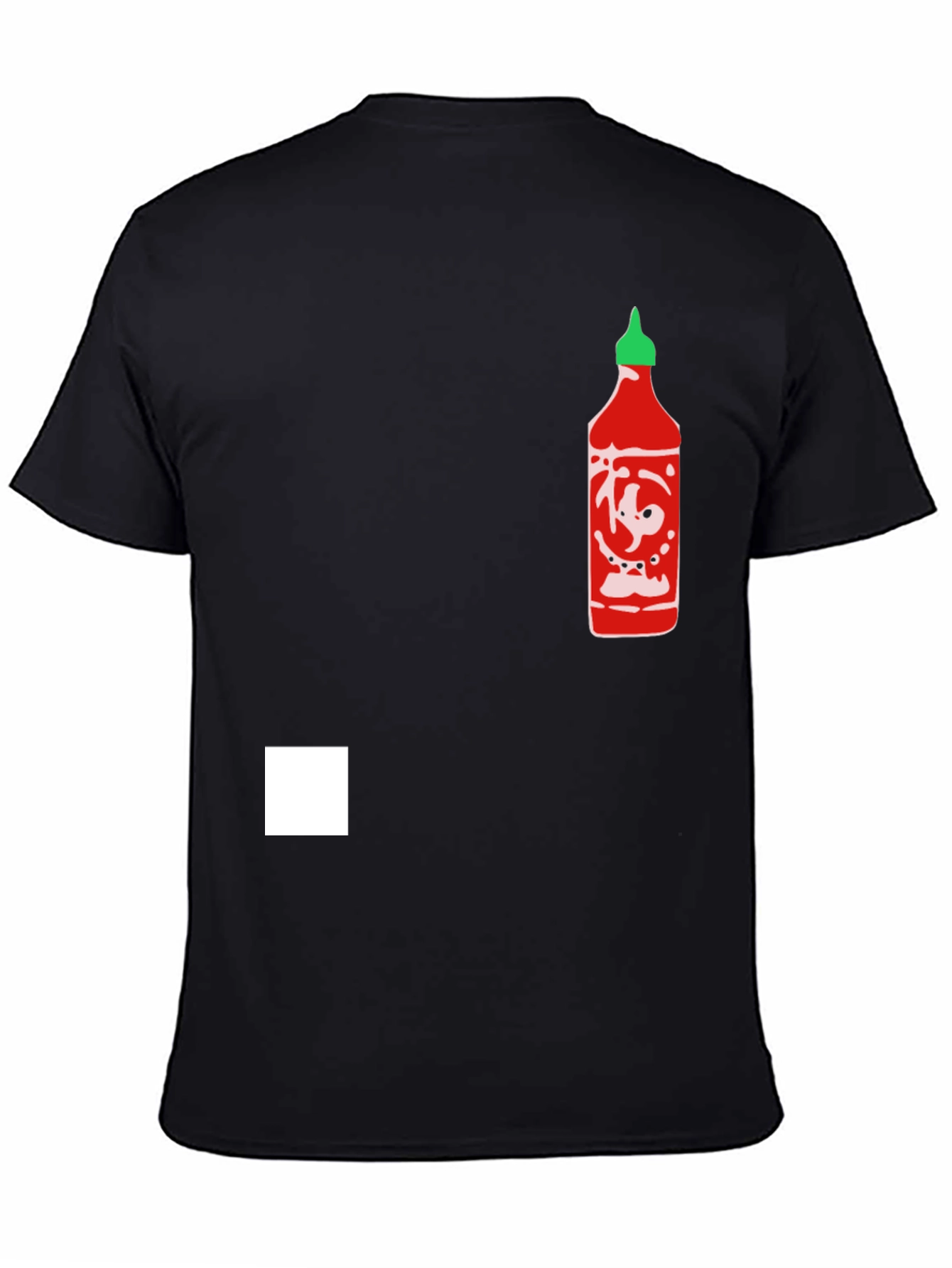 Sriracha Bottle Graphic Tee - Black Cotton Blend