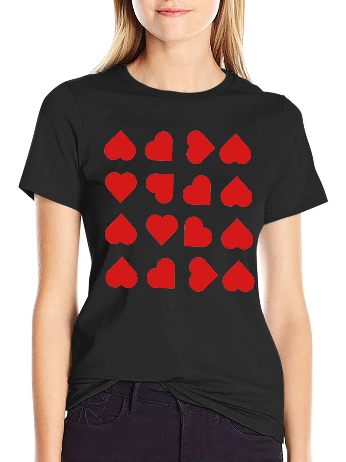 Heart Pattern T-Shirt - Trendy Valentines Day Tee