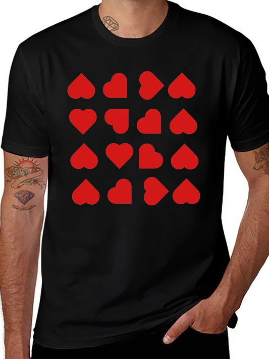 Heart Pattern T-Shirt - Trendy Valentines Day Tee