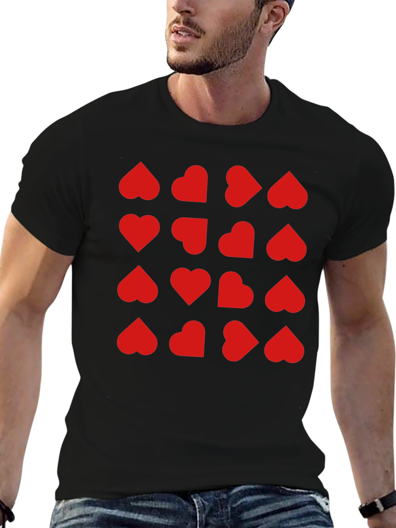 Heart Pattern T-Shirt - Trendy Valentines Day Tee
