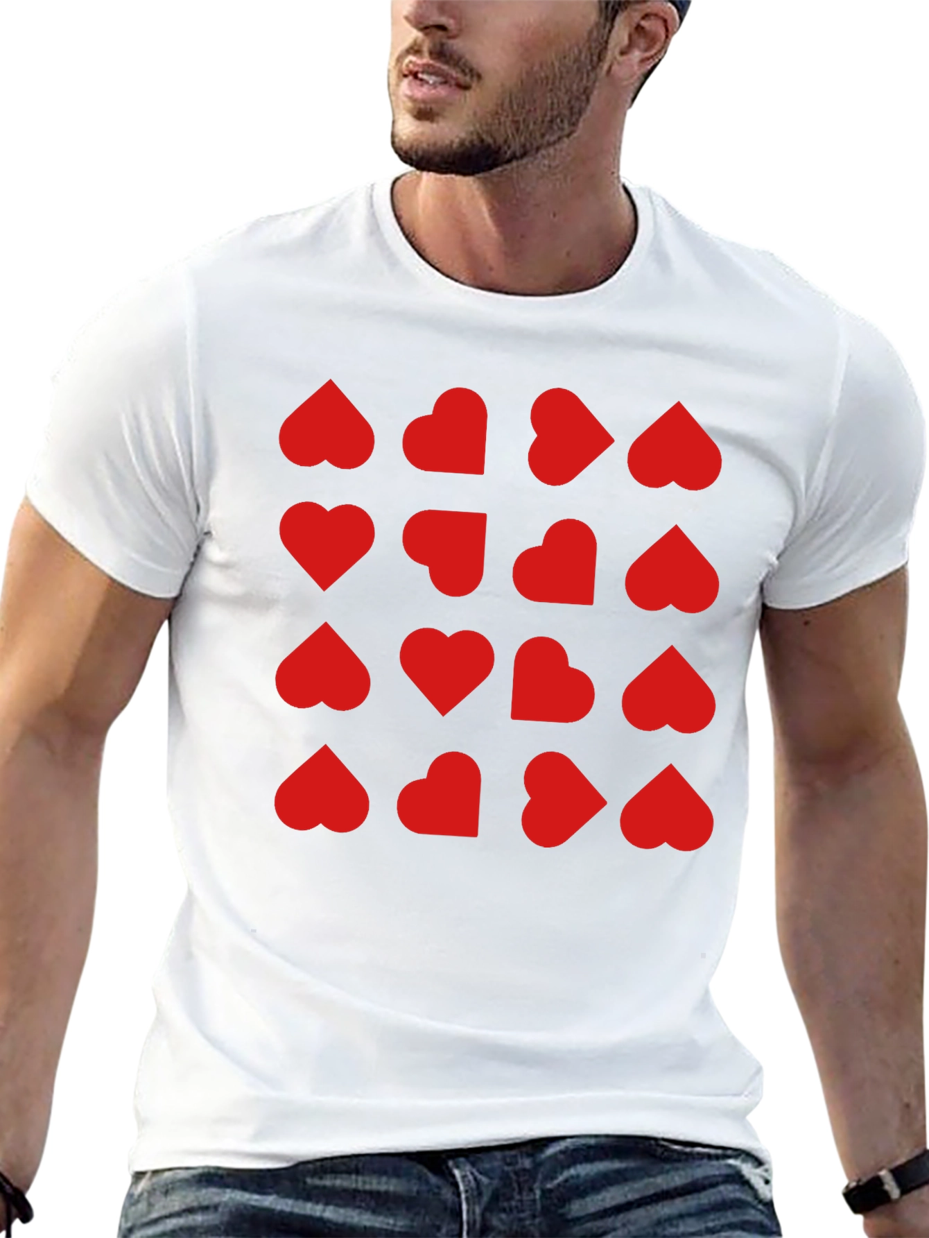 Heart Pattern T-Shirt - Trendy Valentines Day Tee