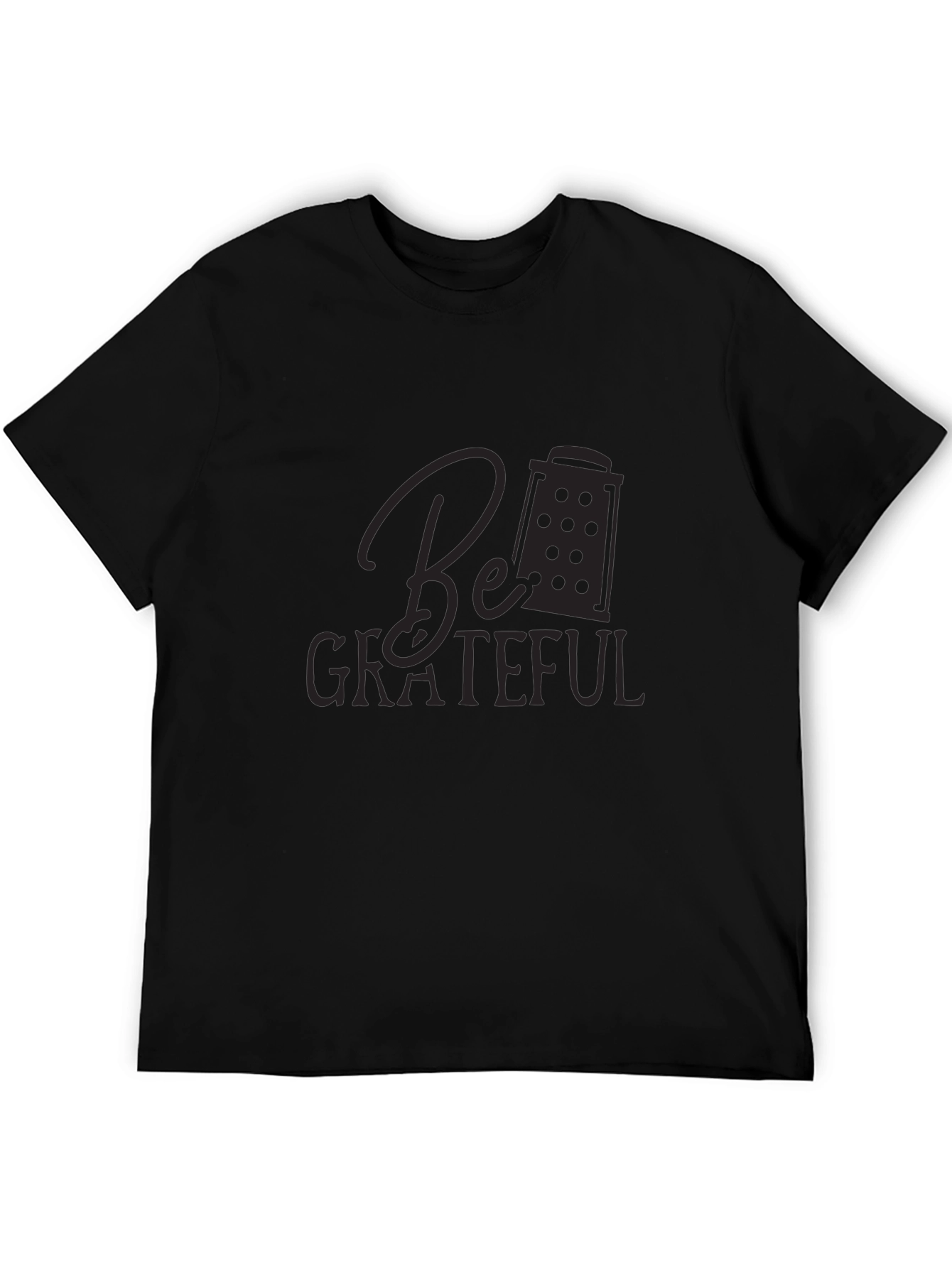 Grateful Graphic Tee - Black Cotton Blend T-Shirt