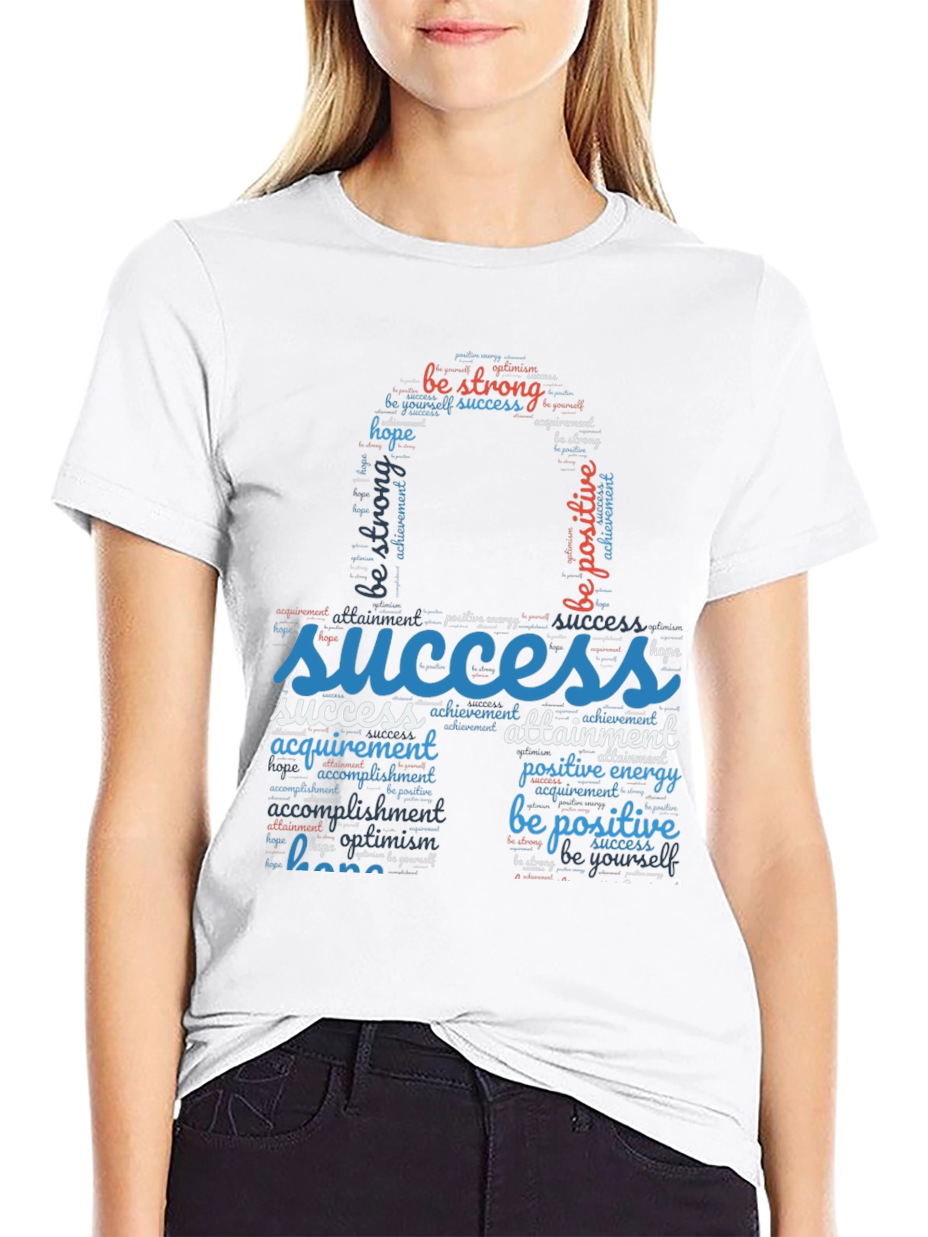 Inspirational Word Art T-Shirt - Be Positive!