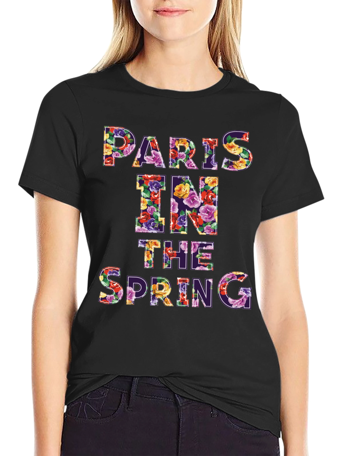 Paris in the Spring Floral Graphic T-Shirt