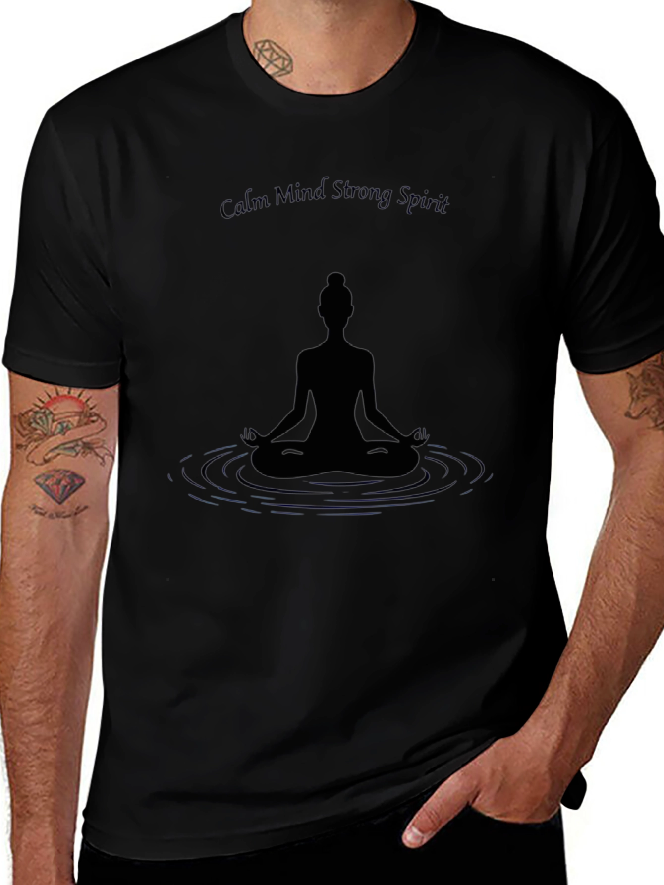 Calm Mind Strong Spirit Meditation Graphic Tee