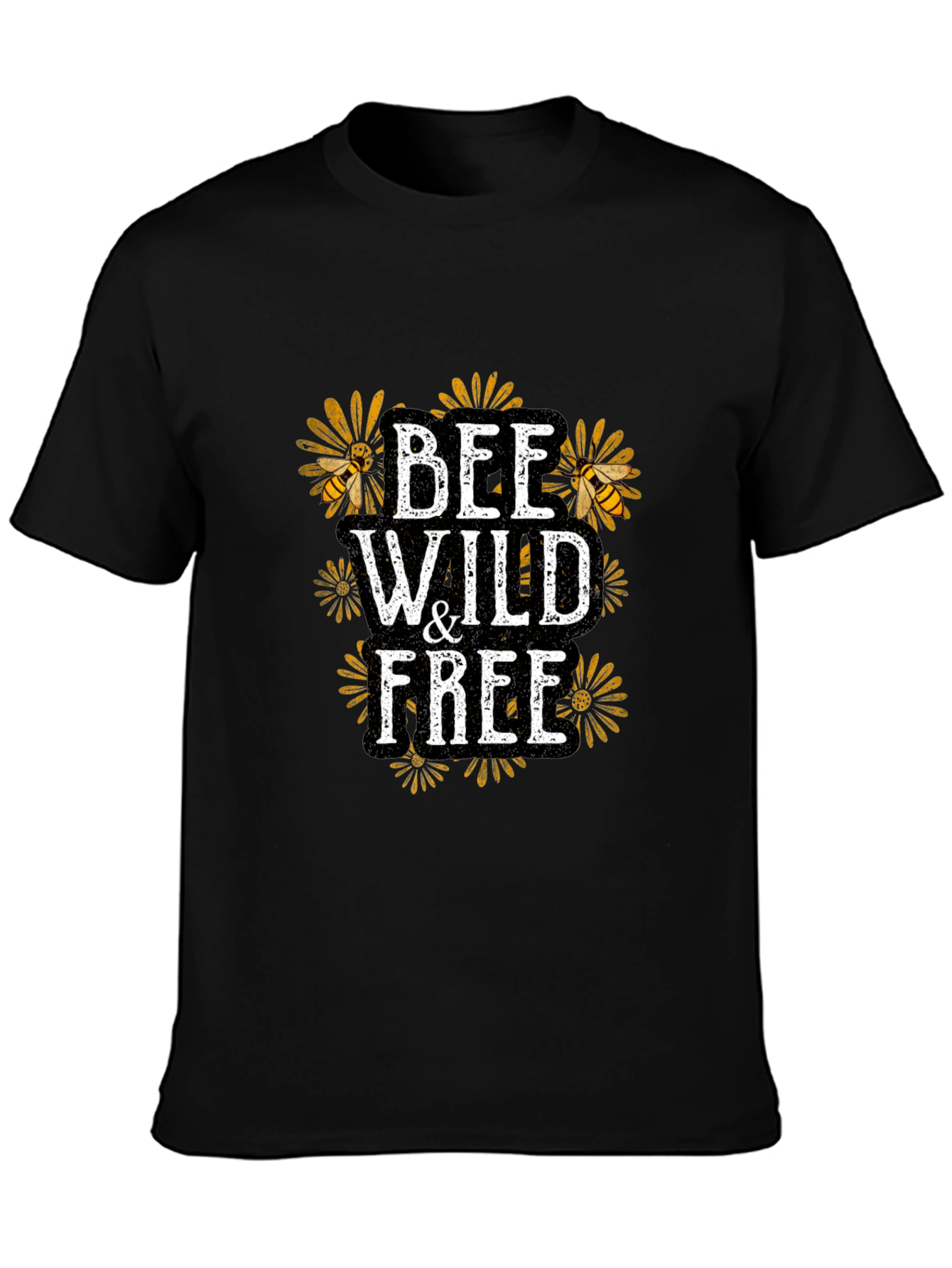 Bee Wild & Free Graphic T-Shirt - Black