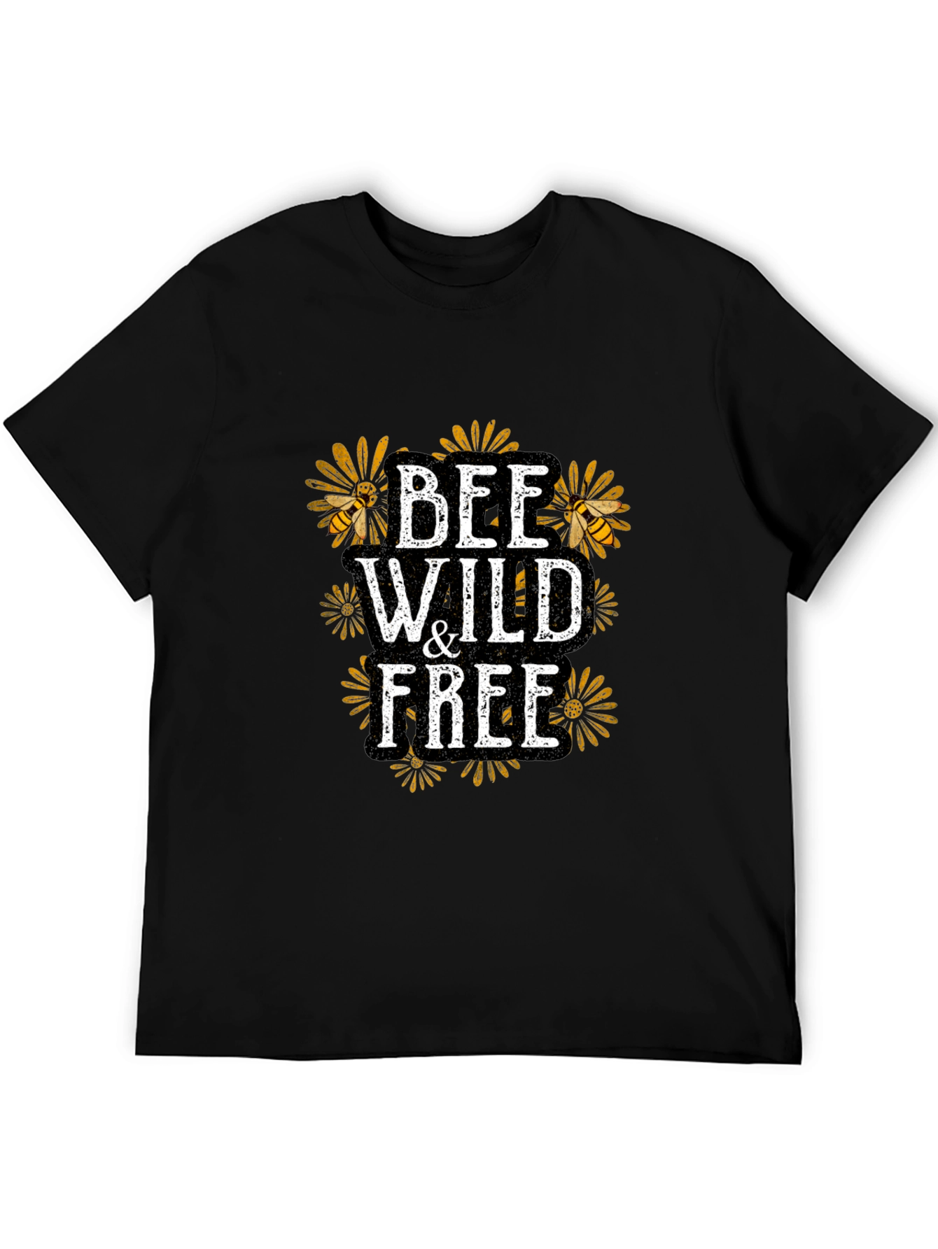 Bee Wild & Free Graphic T-Shirt - Black