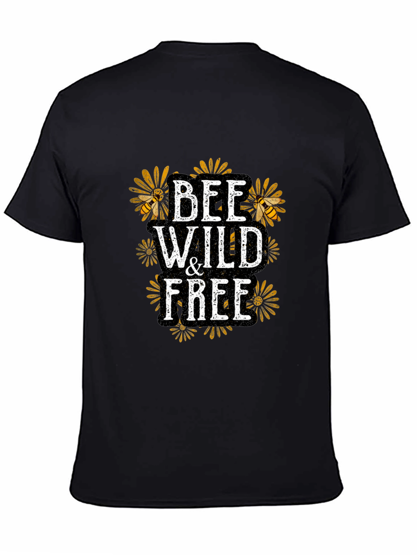Bee Wild & Free Graphic T-Shirt - Black