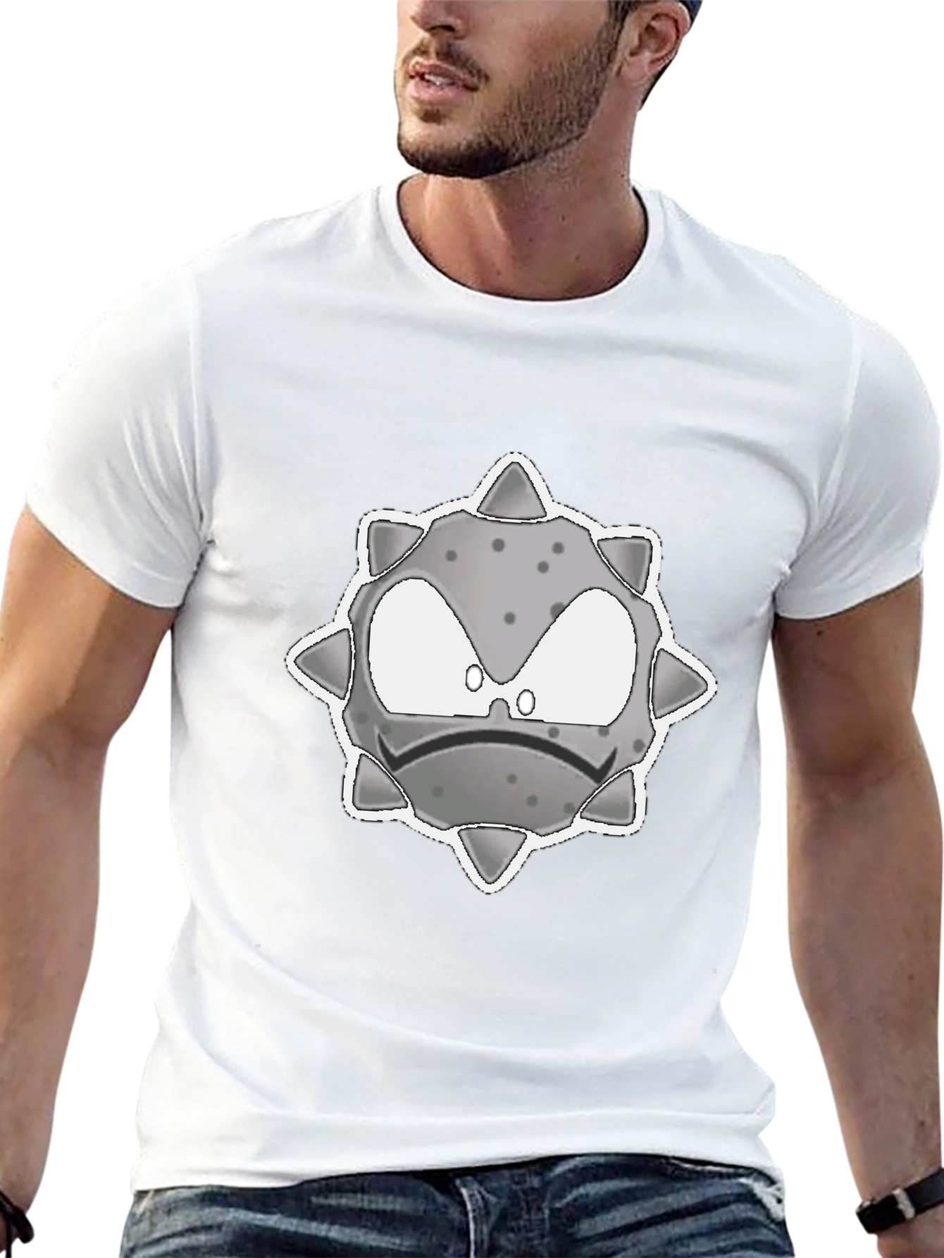 Spiky Grey Character Graphic Tee