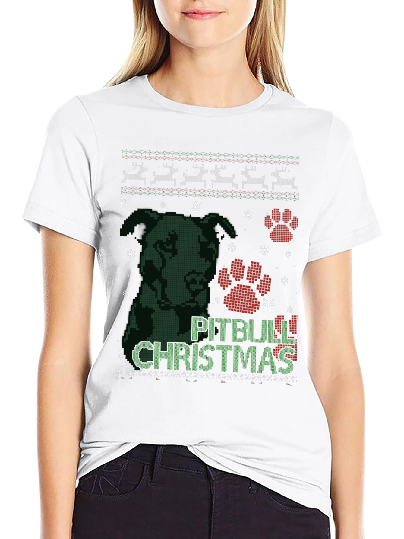 Pitbull Christmas Ugly Sweater T-Shirt