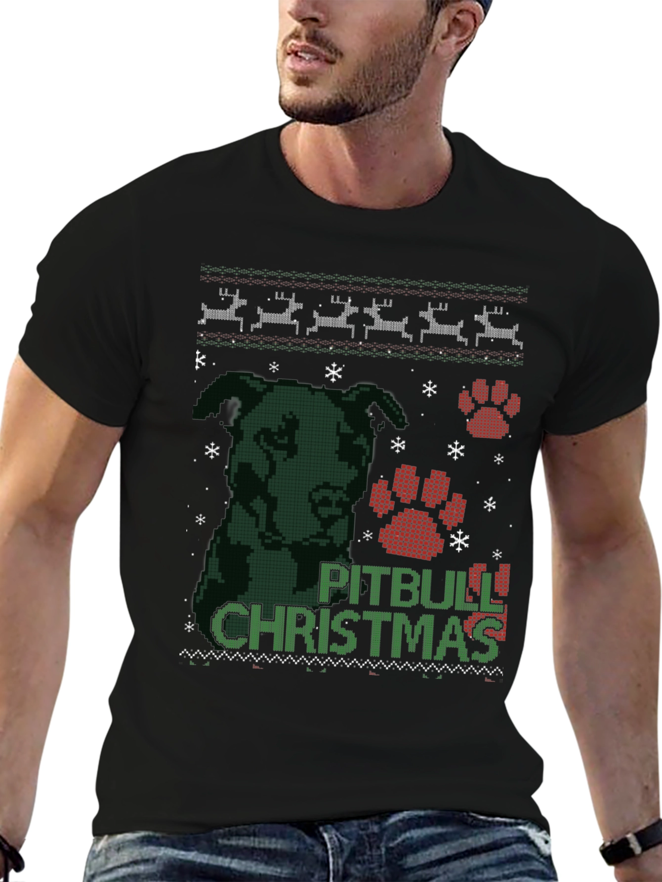 Pitbull Christmas Ugly Sweater T-Shirt